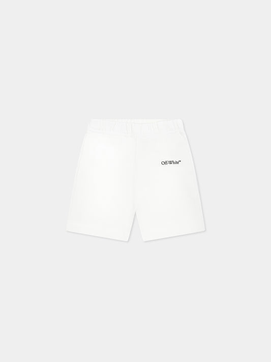 Shorts bianchi per neonato con logo