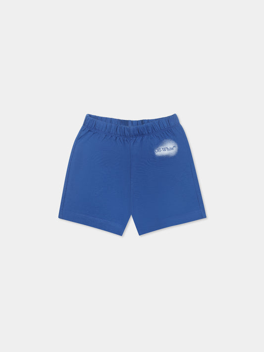 Shorts blu per neonato con logo