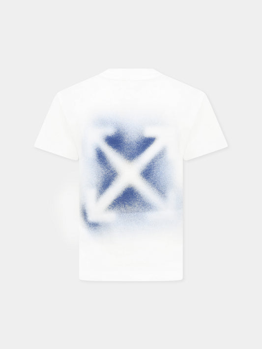 T-shirt bianca per bambino con logo e frecce