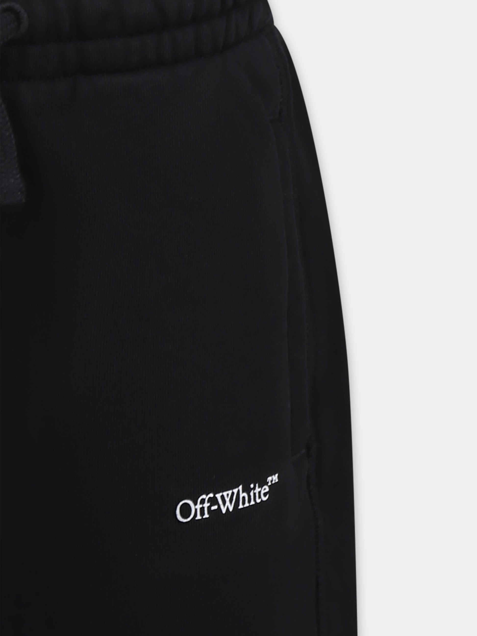 Shorts neri per bambino con logo,Off White,OBCI001S25FLE0011001