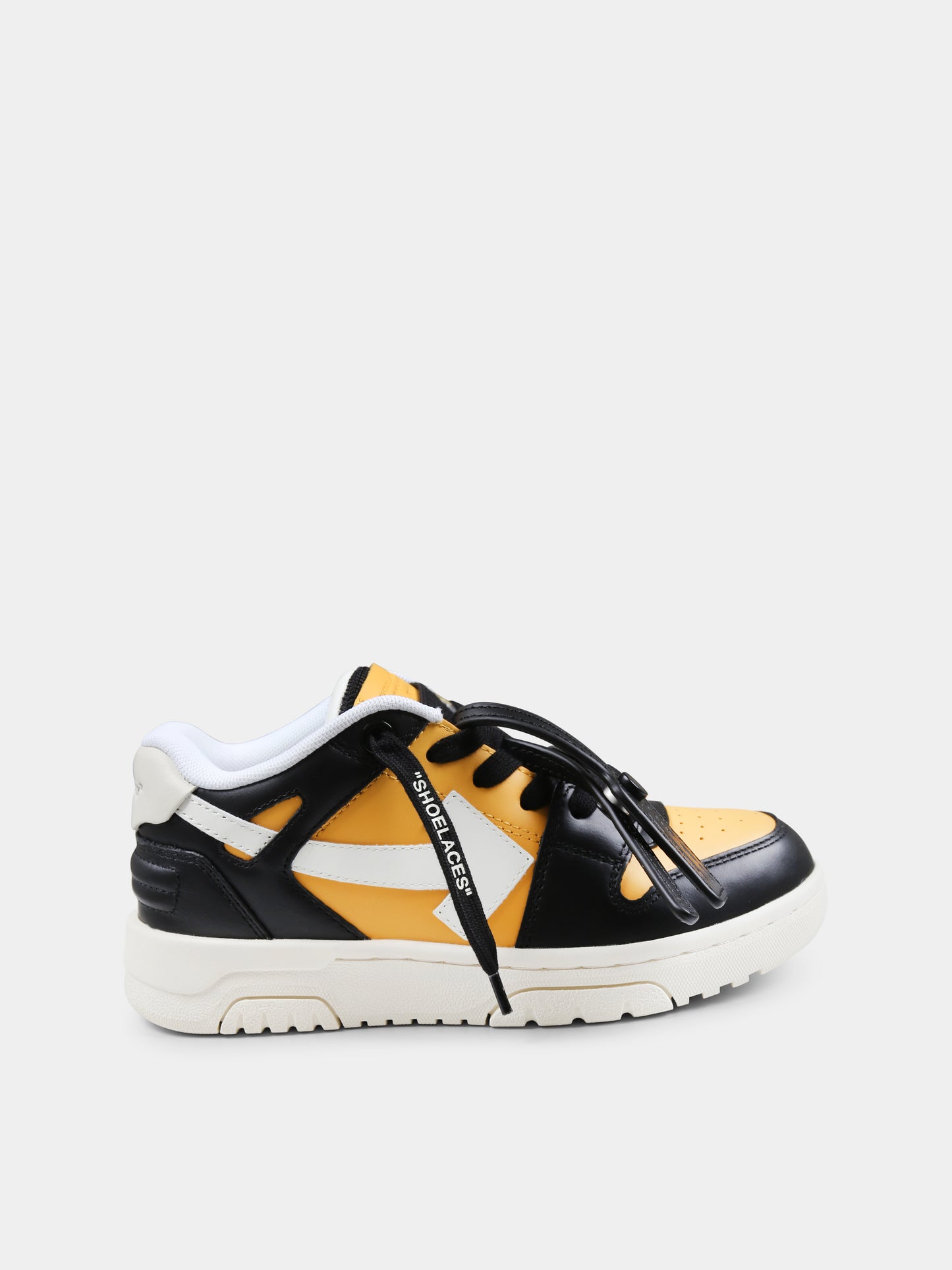 Sneakers Out of Office gialle per bambino con freccia