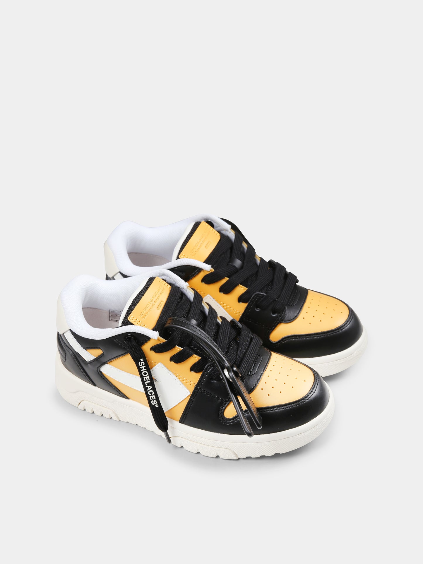 Sneakers Out of Office gialle per bambino con freccia