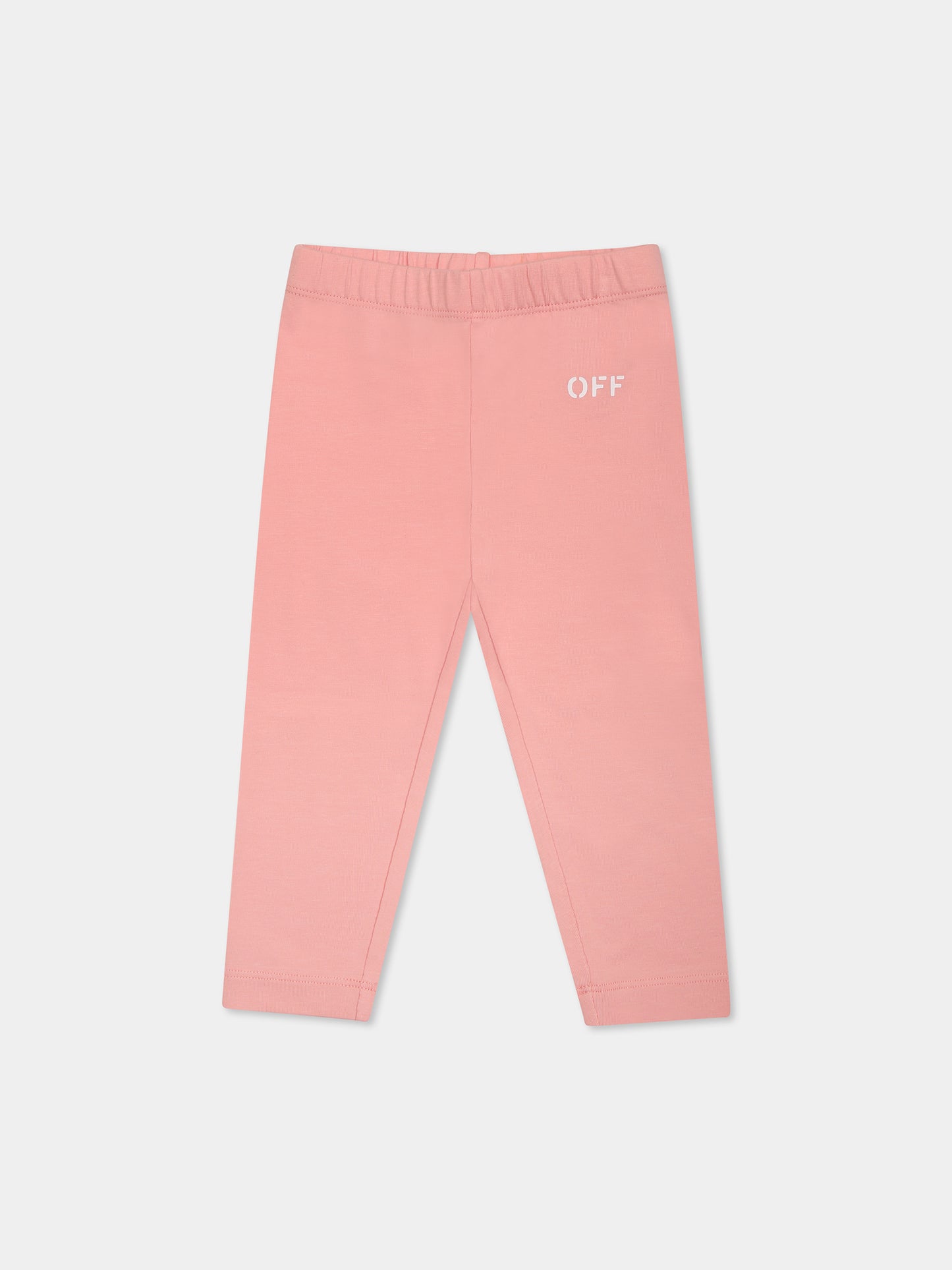 Leggings rosa per neonata con logo