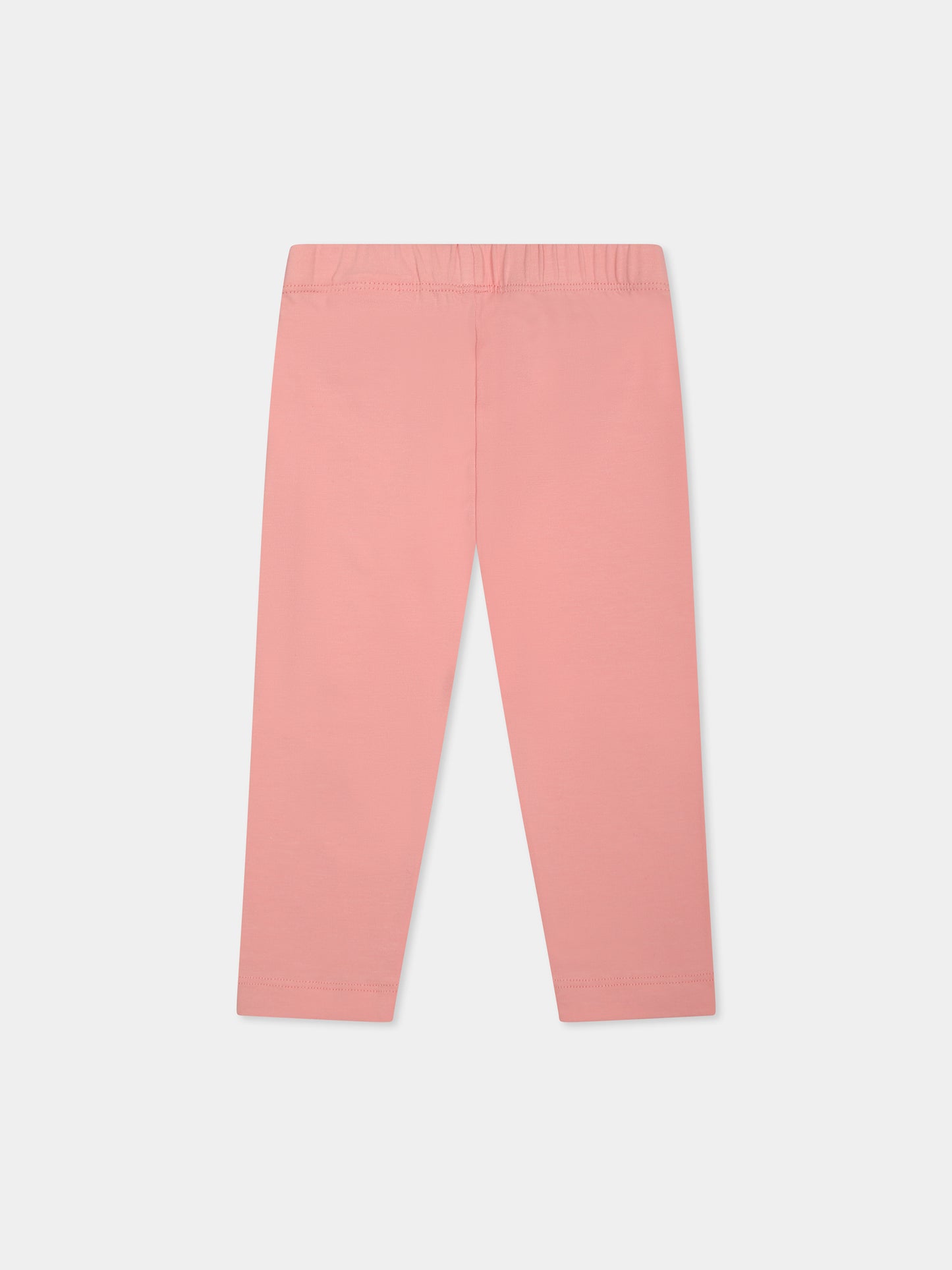 Leggings rosa per neonata con logo