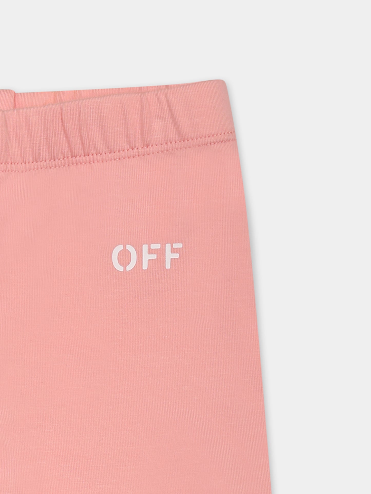 Leggings rosa per neonata con logo