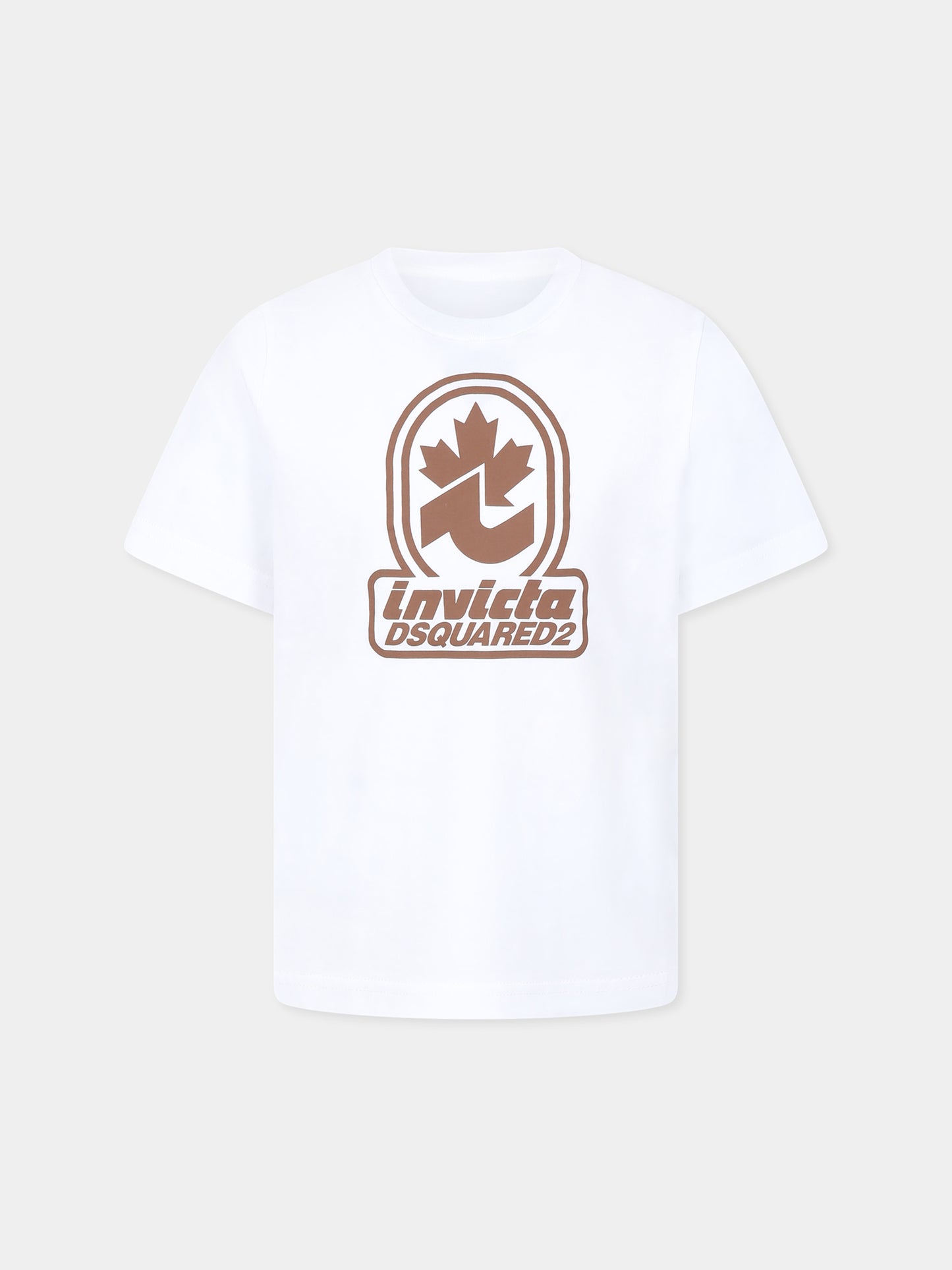 T-shirt bianca per bambini con logo