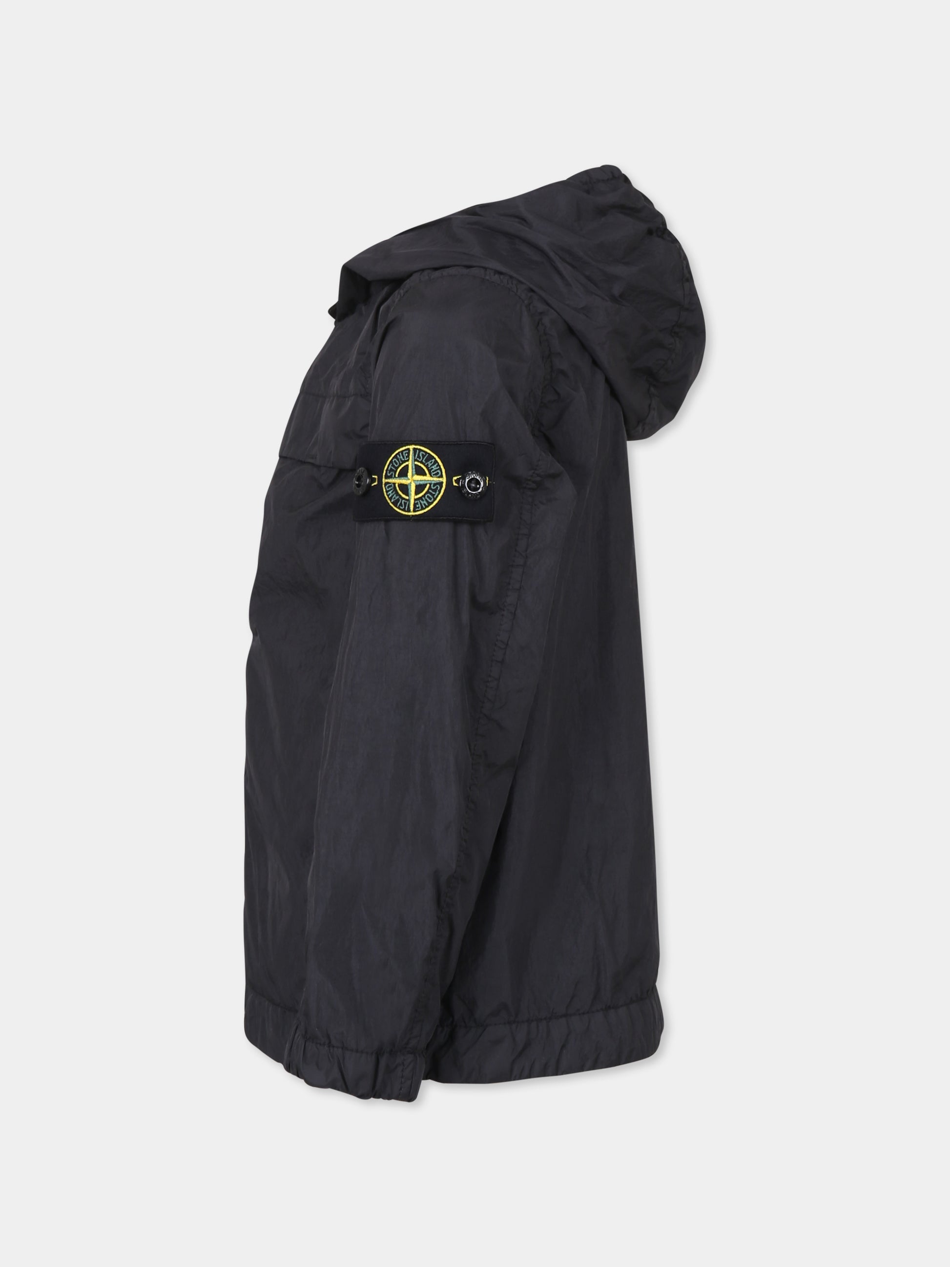 Giubbotto nero per bambino con bussola,Stone Island Junior,K1S16 4100001 S0033 V0029