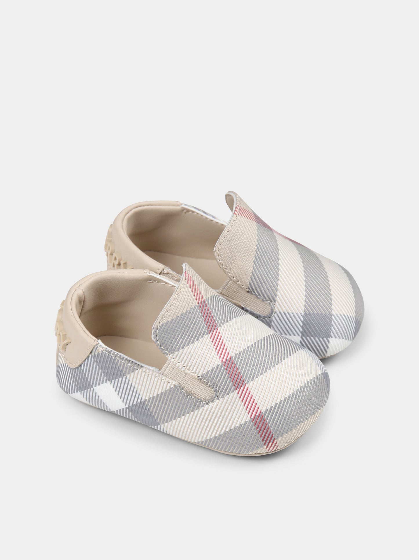 Slip on beige per neoanti con check vintage,Burberry Kids,8099959 A2205