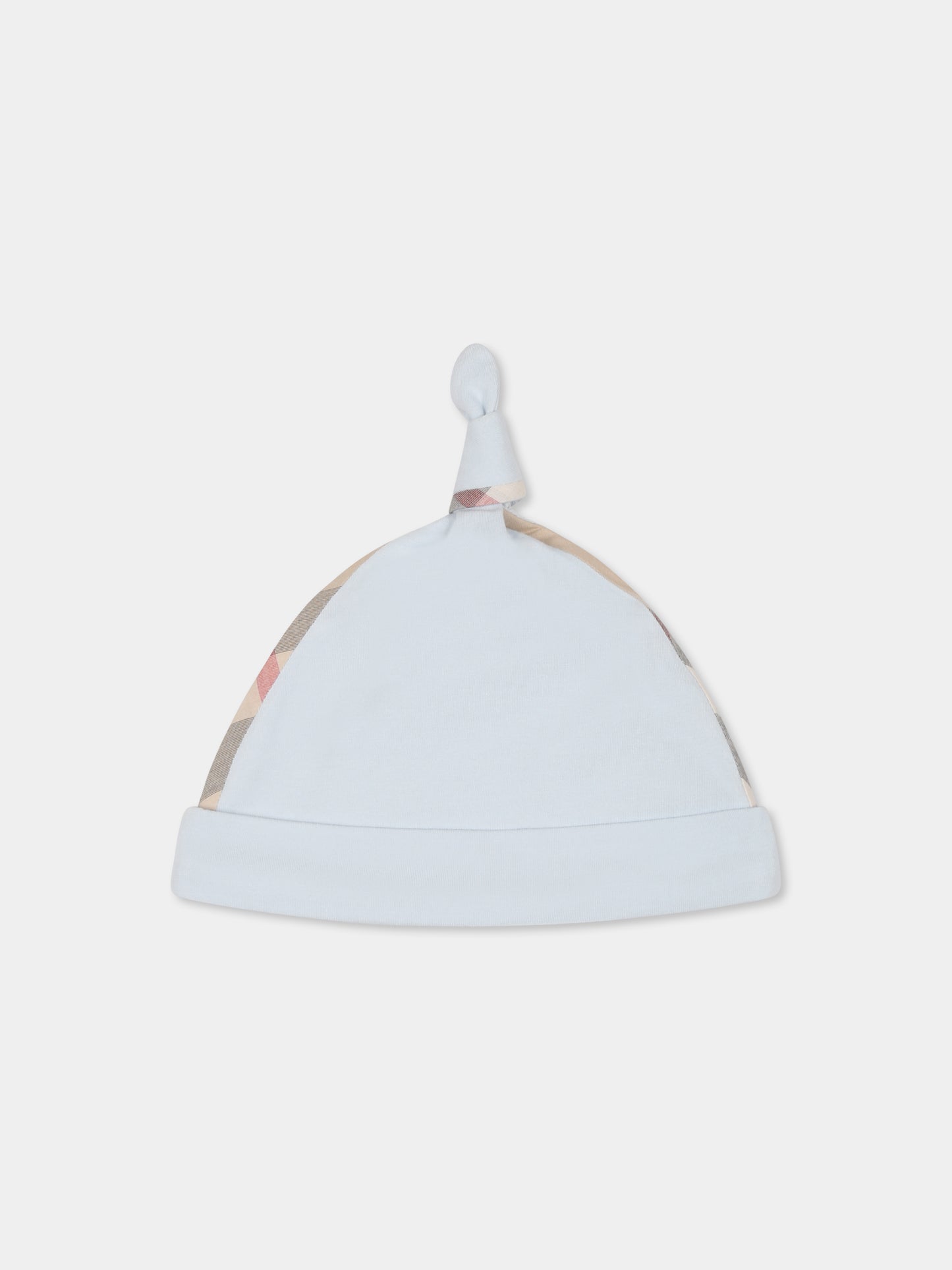 Set tutina celeste per neonato con check vintage