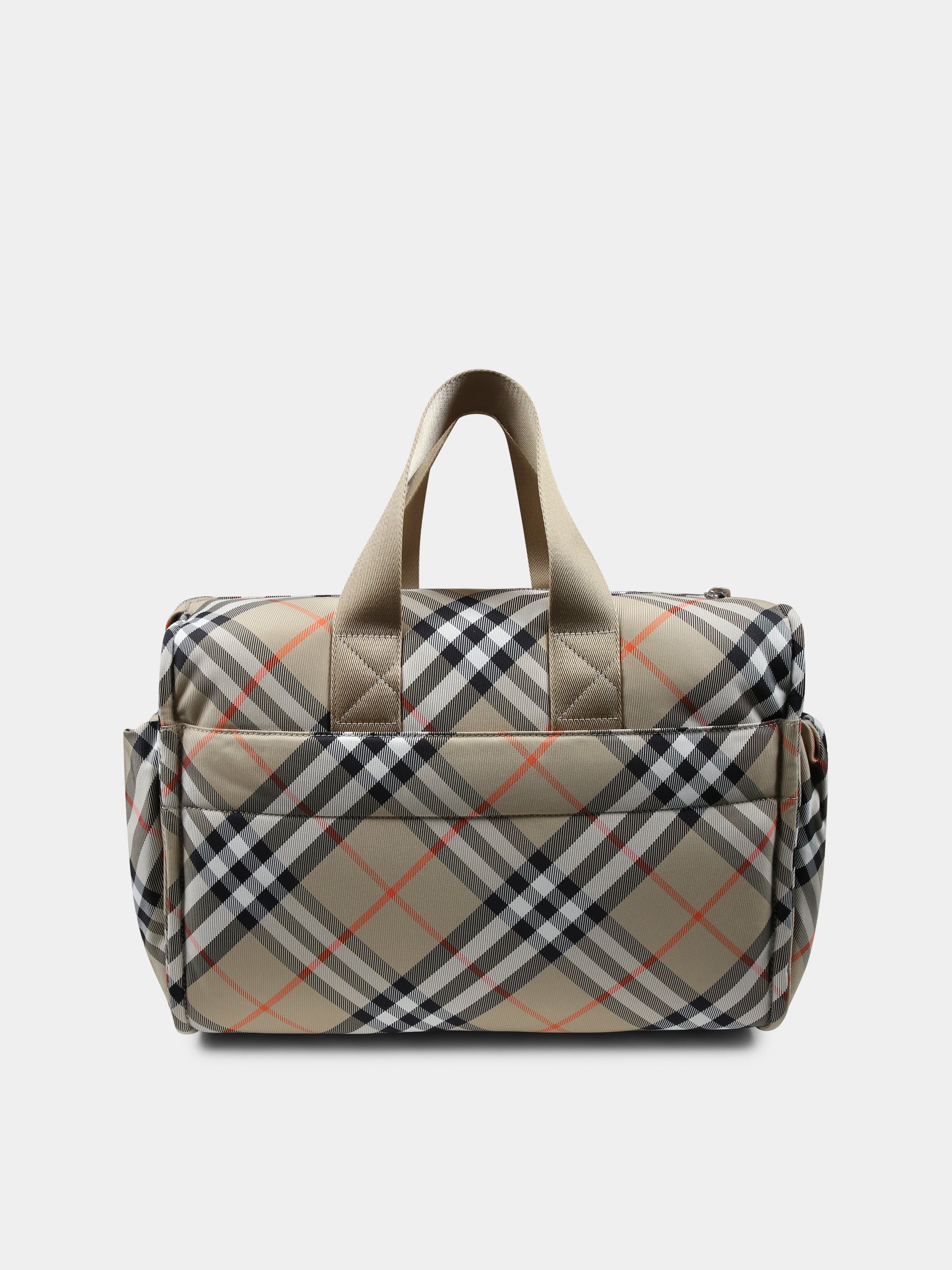 Borsa mamma beige per neonati con check vintage,Burberry Kids,8100214 B9368