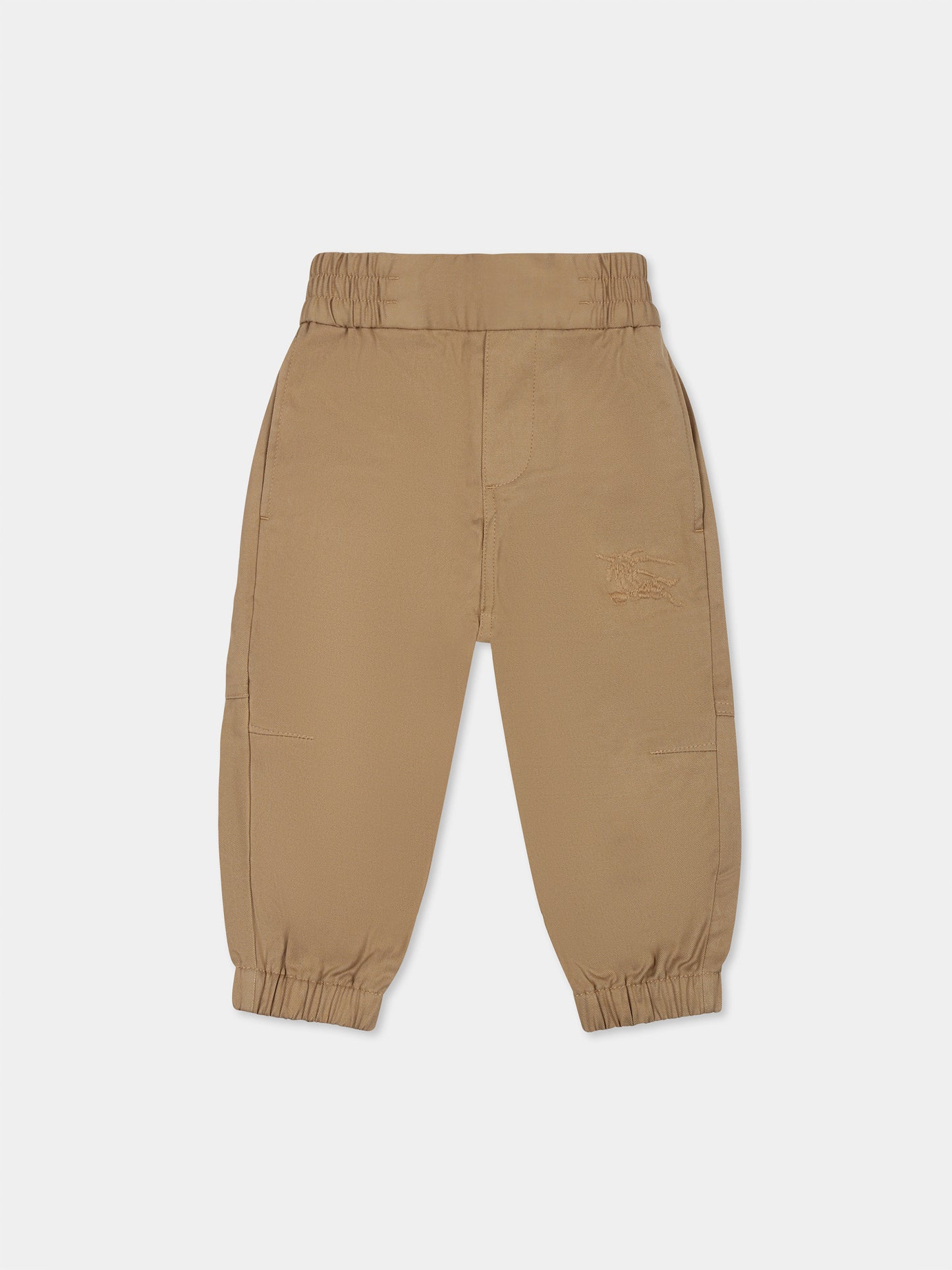 Pantaloni beige per neonato con logo beige Equestrian knight