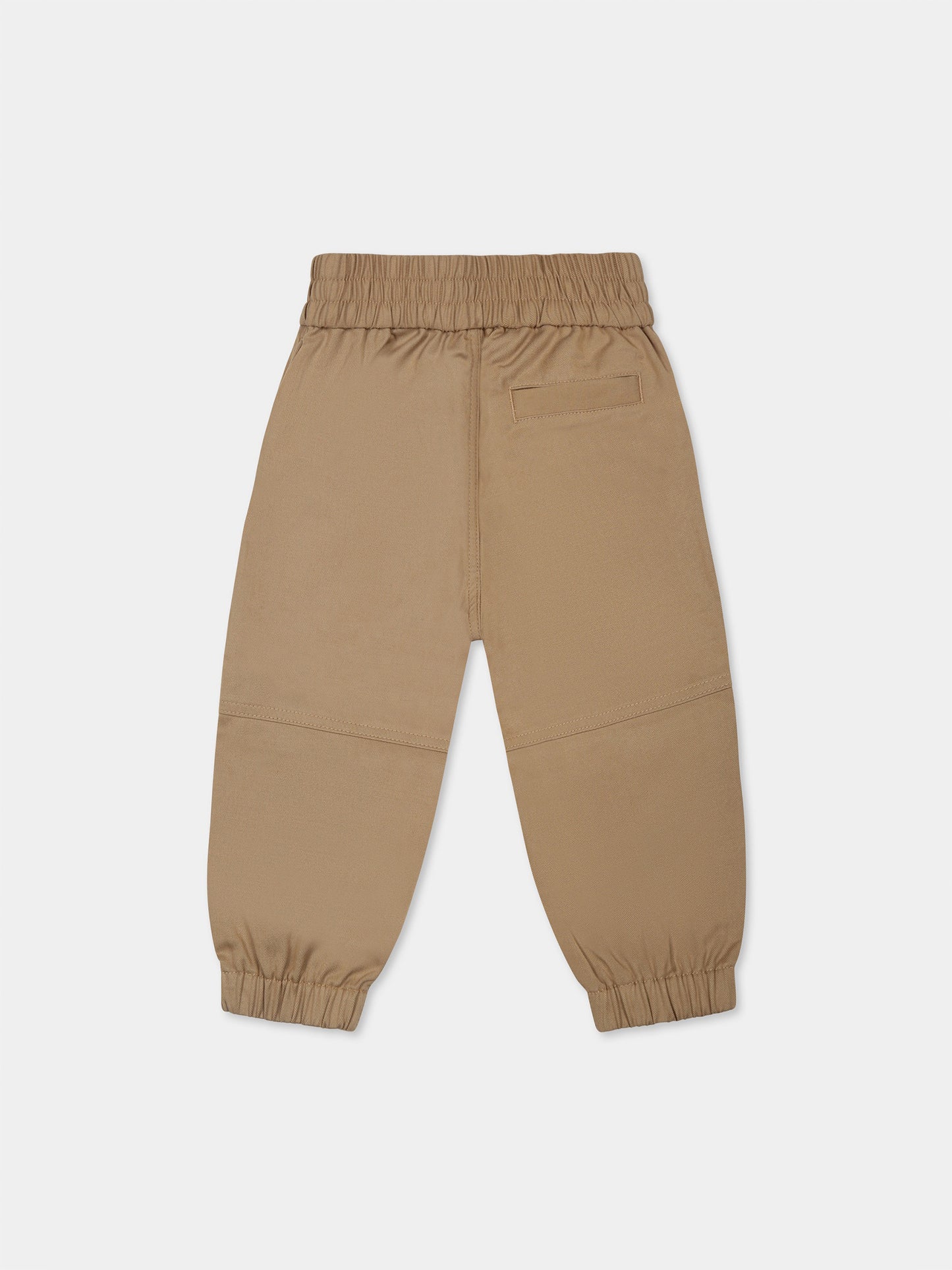 Pantaloni beige per neonato con logo beige Equestrian knight