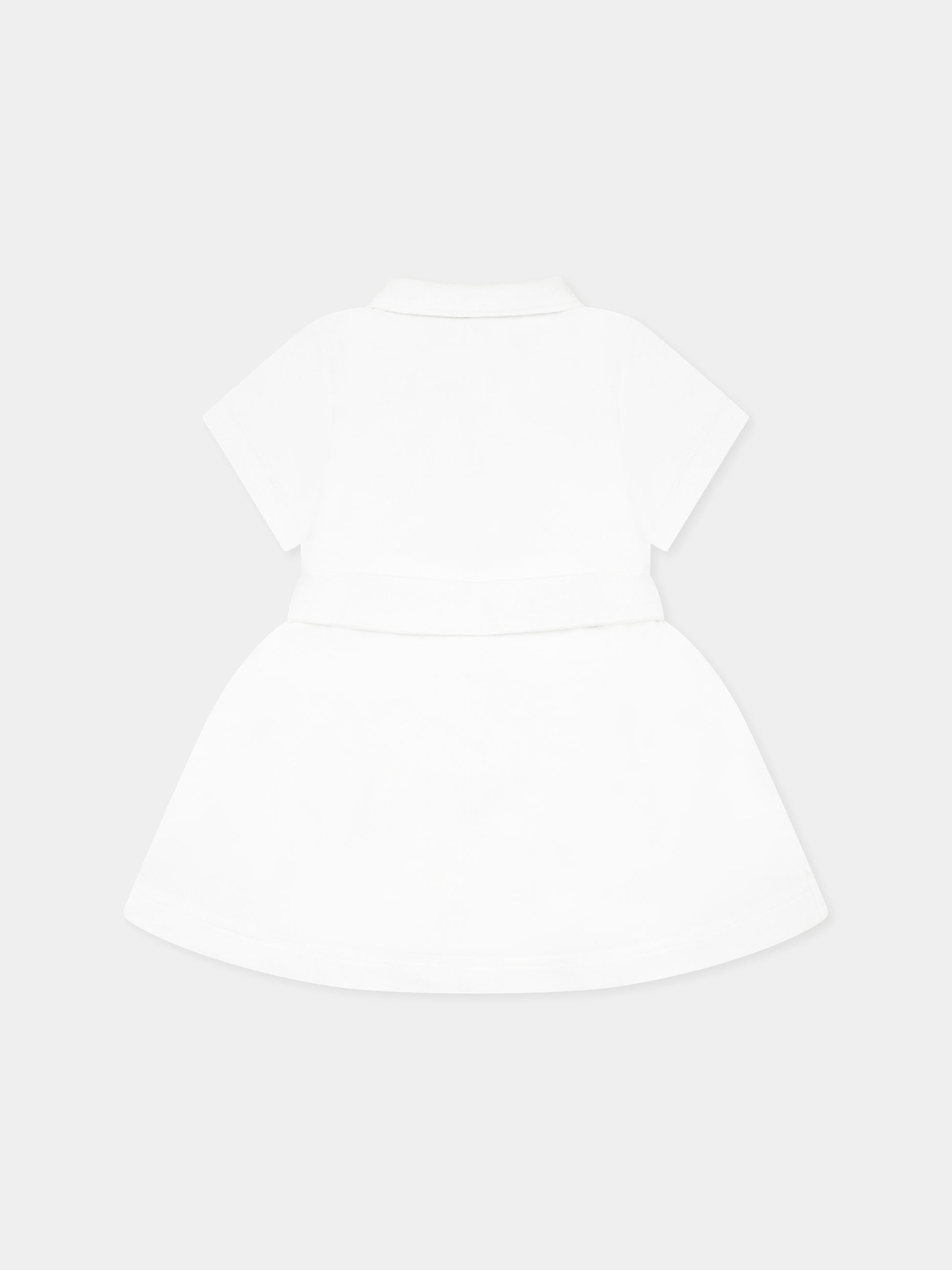 Vestito bianco per neonata con cavaliere equestre,Burberry Kids,8100494 A1464