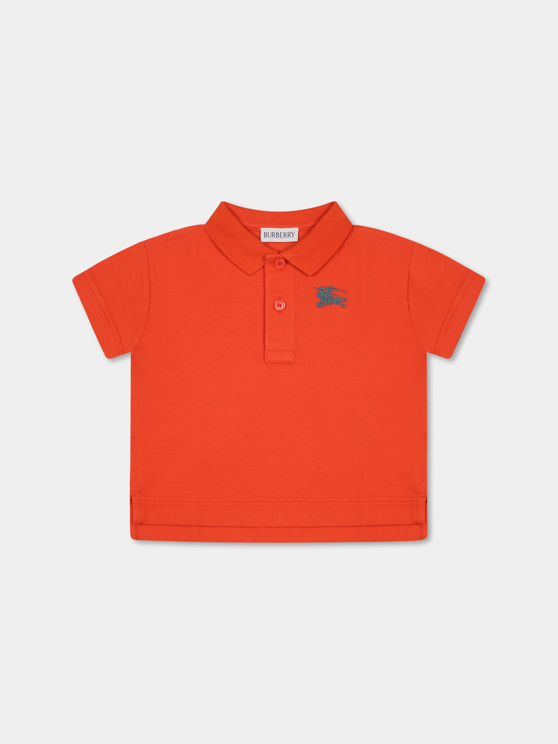 Polo arancione per neonato con cavaliere equestre,Burberry Kids,8105062 C1835
