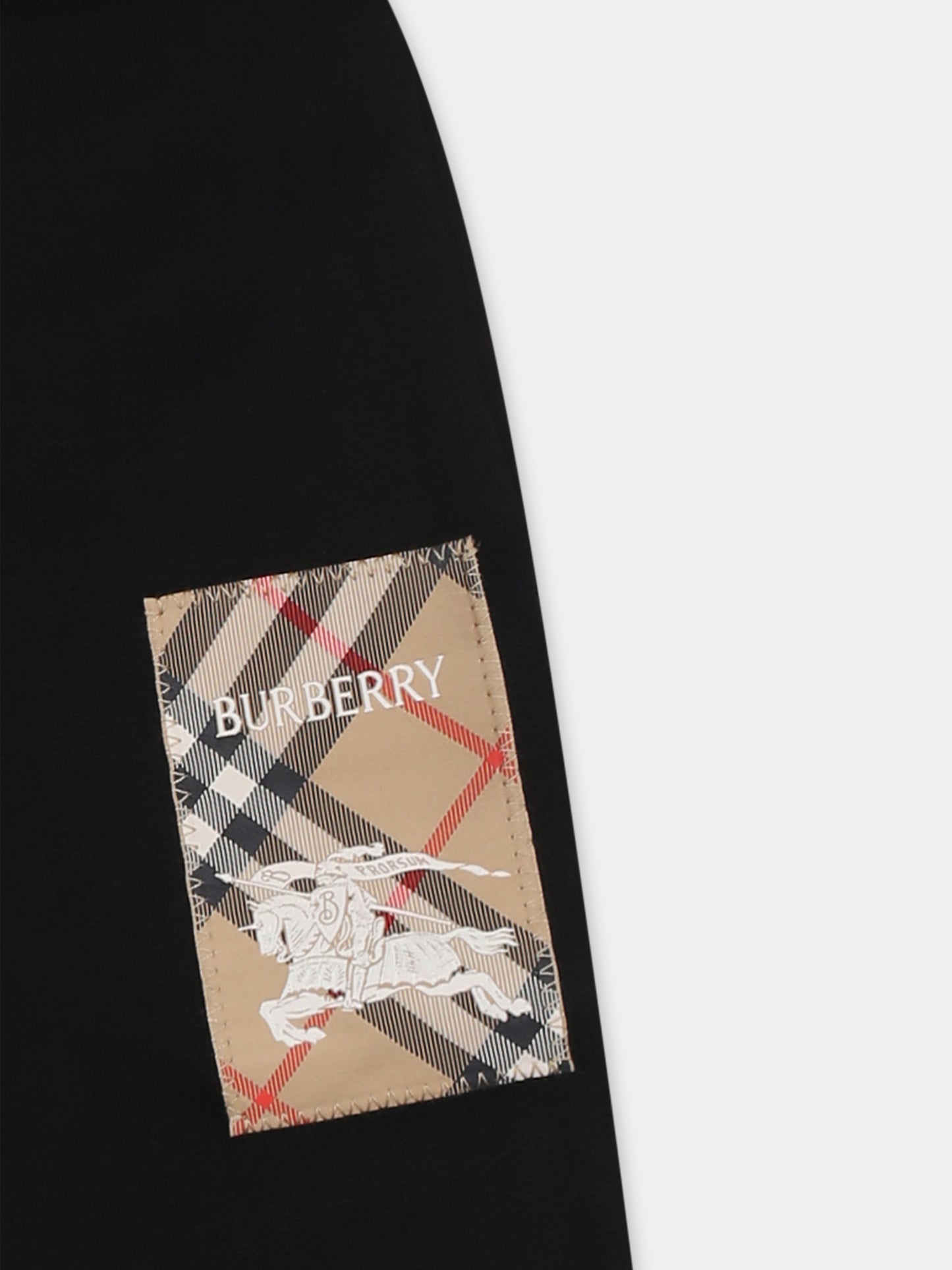 Pantaloni neri per neonati con iconico check vintage