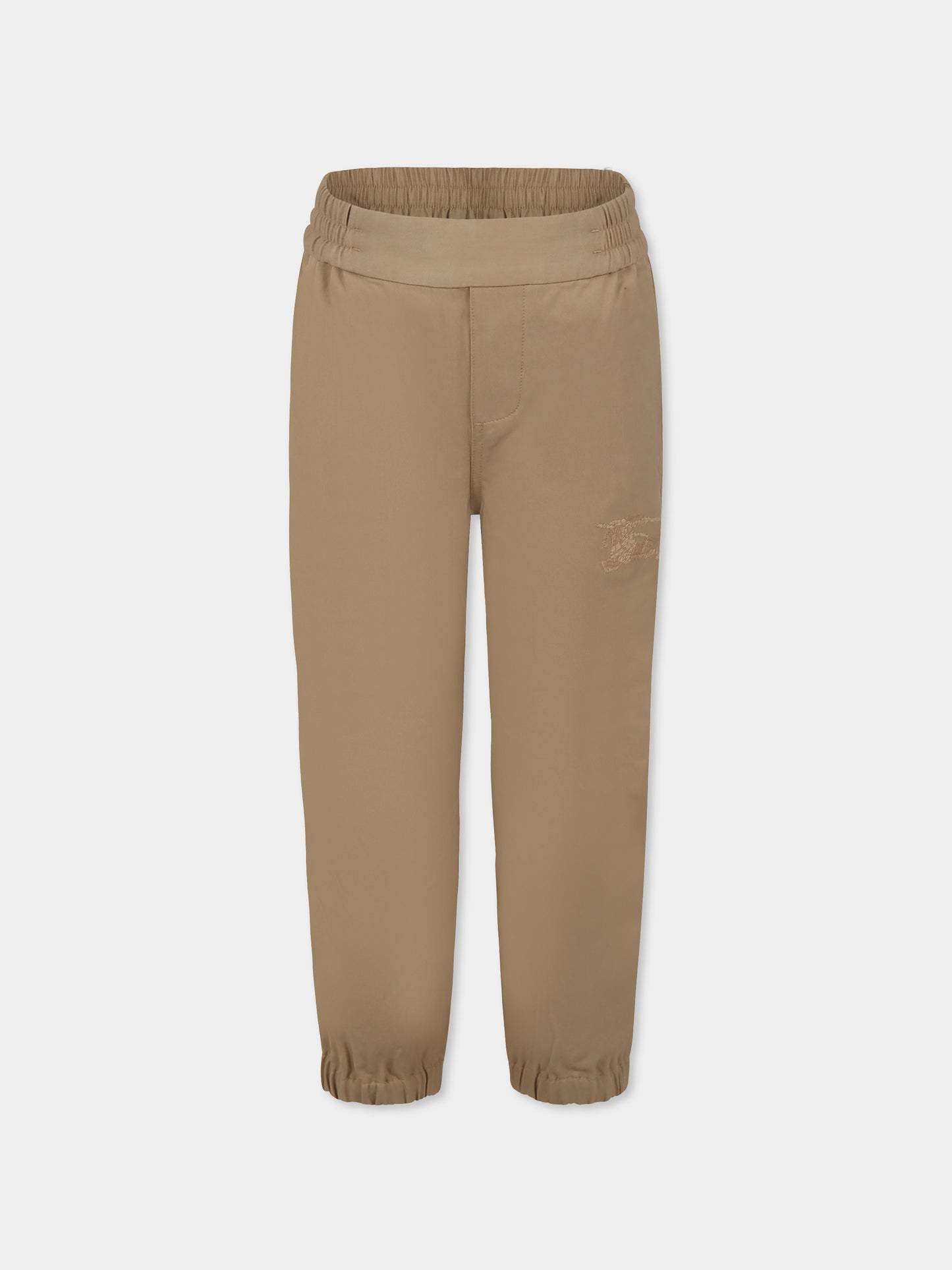 Pantaloni beige per bambino con logo beige Equestrian knight