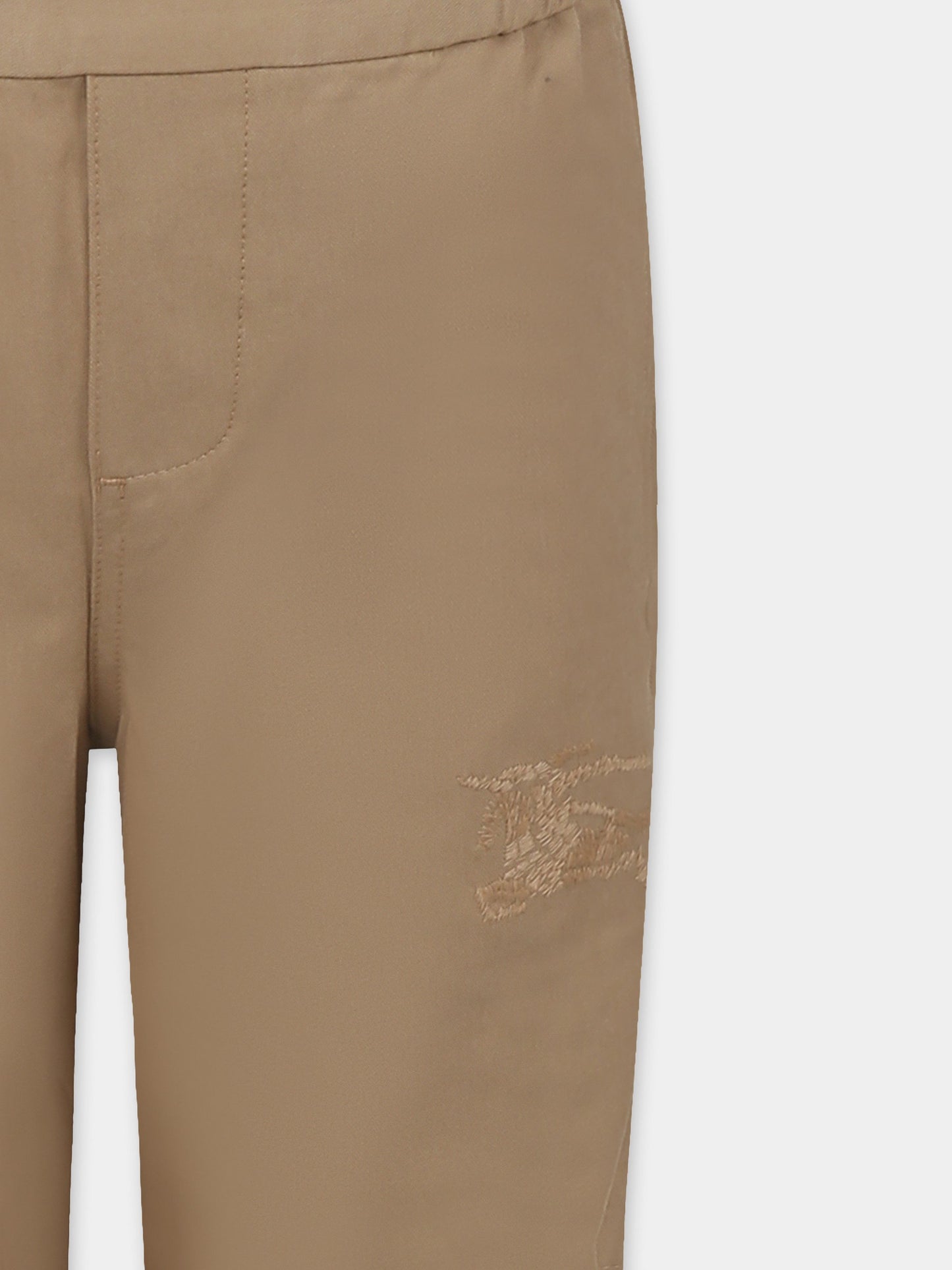 Pantaloni beige per bambino con logo beige Equestrian knight