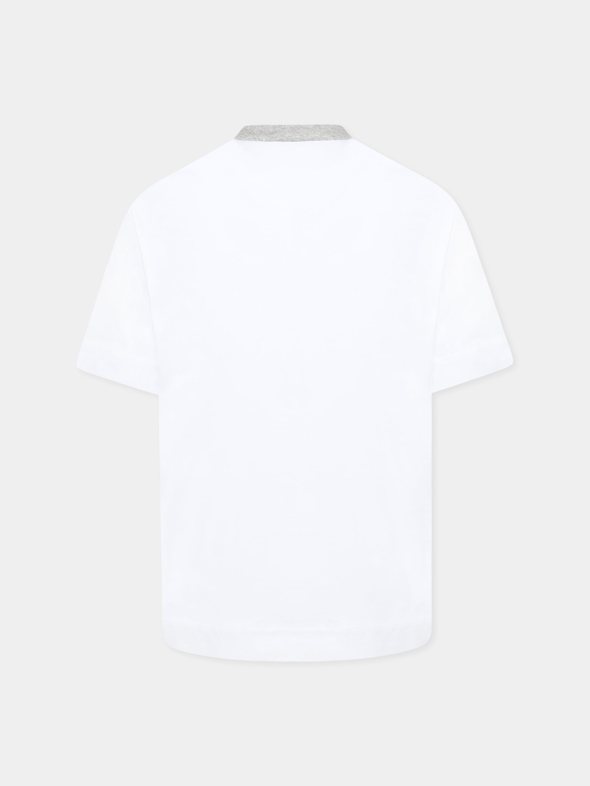 T-shirt bianca per bambino con logo grigio,Marni Kids,M01412 M00HZ MT274U 0M100