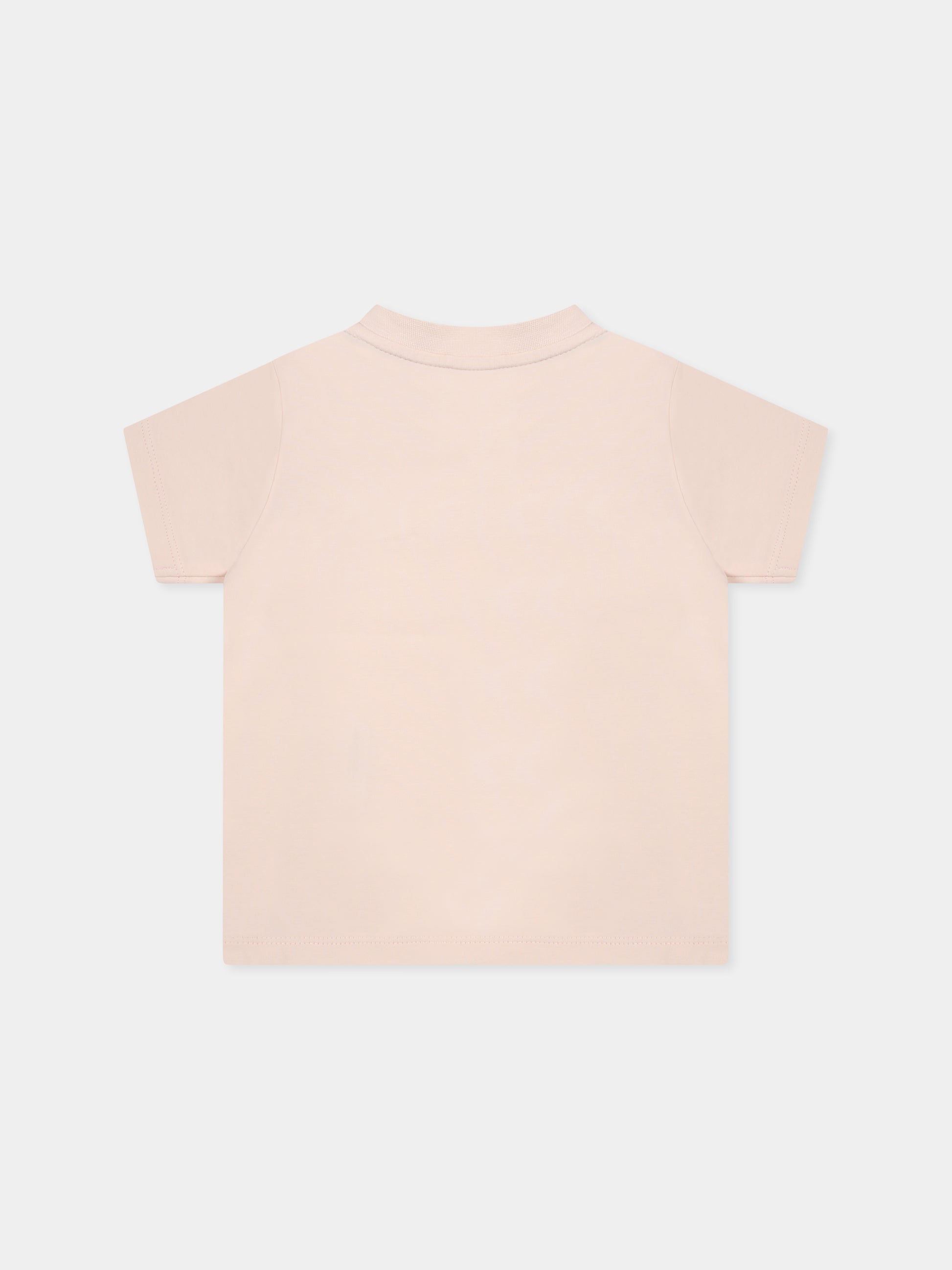 T-shirt rosa per neonata con logo,Moncler Kids,K1951 8C00006 89AUM 529