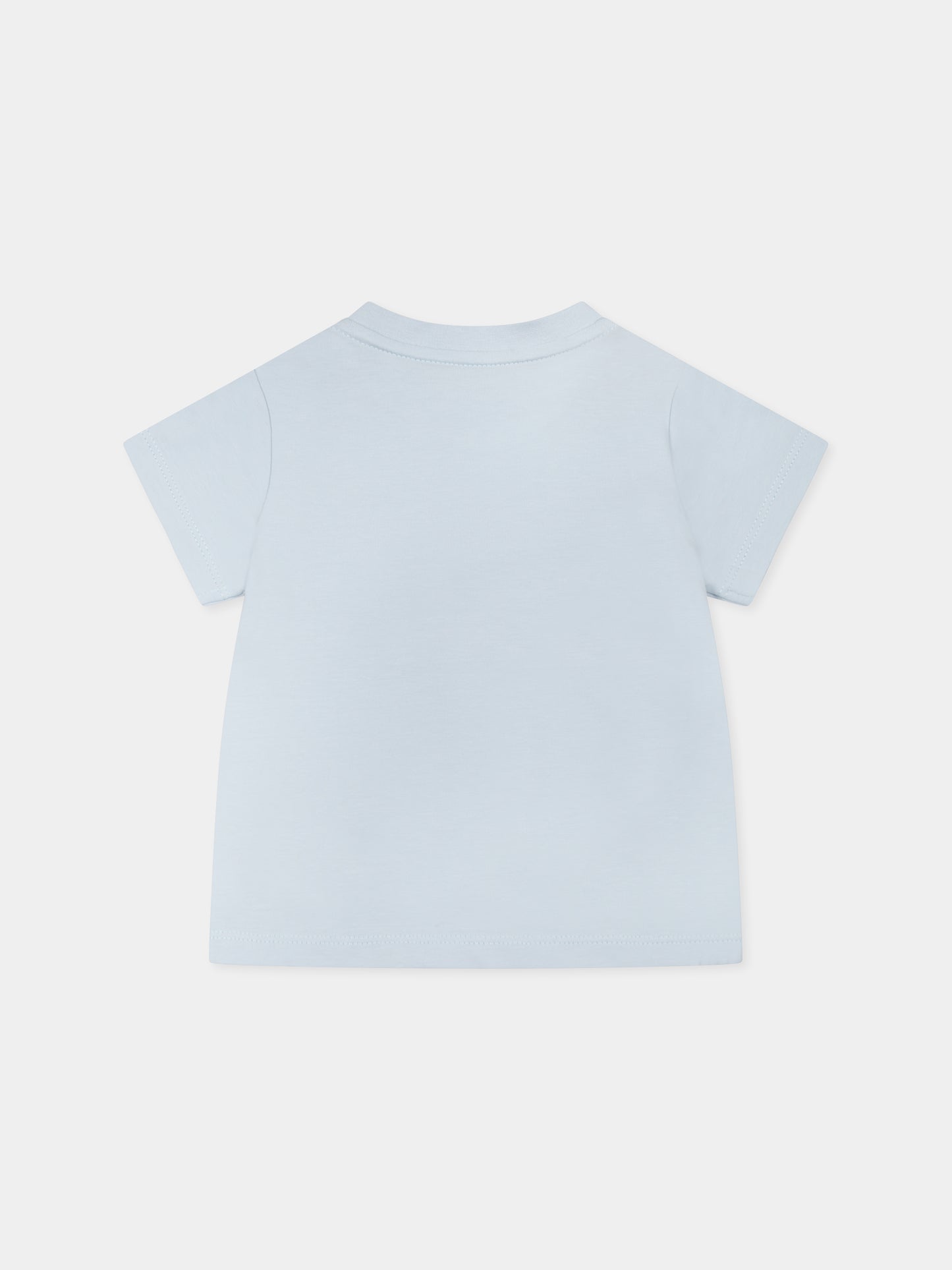 T-shirt celeste per neonato con logo,Moncler Kids,K1951 8C00007 8790N 709