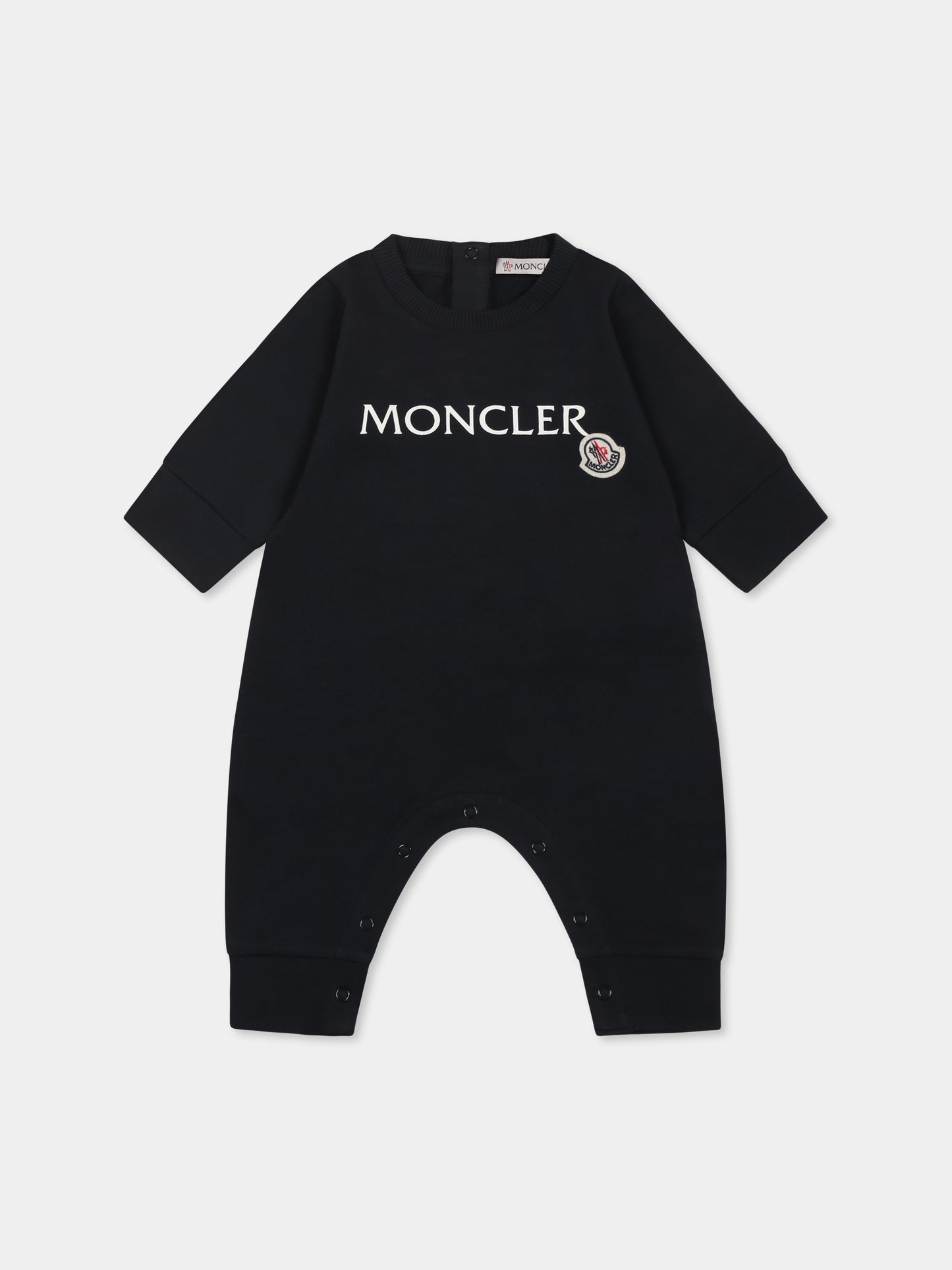 Tutina blu per neonati con logo,Moncler Kids,K1951 8L00002 899AR 778