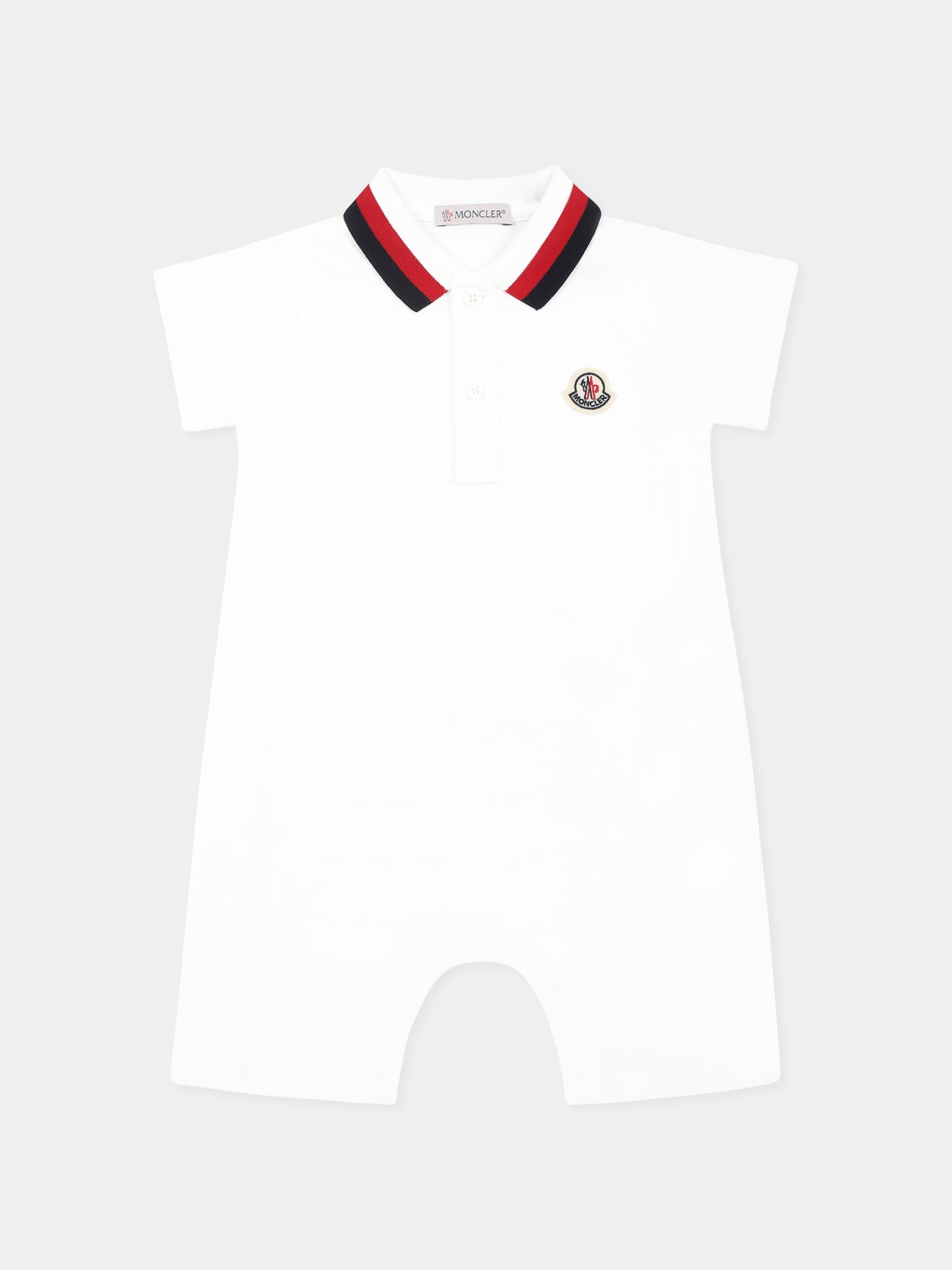Pagliaccetto bianco per neonato con logo,Moncler Kids,K1951 8L00005 89AL2 034