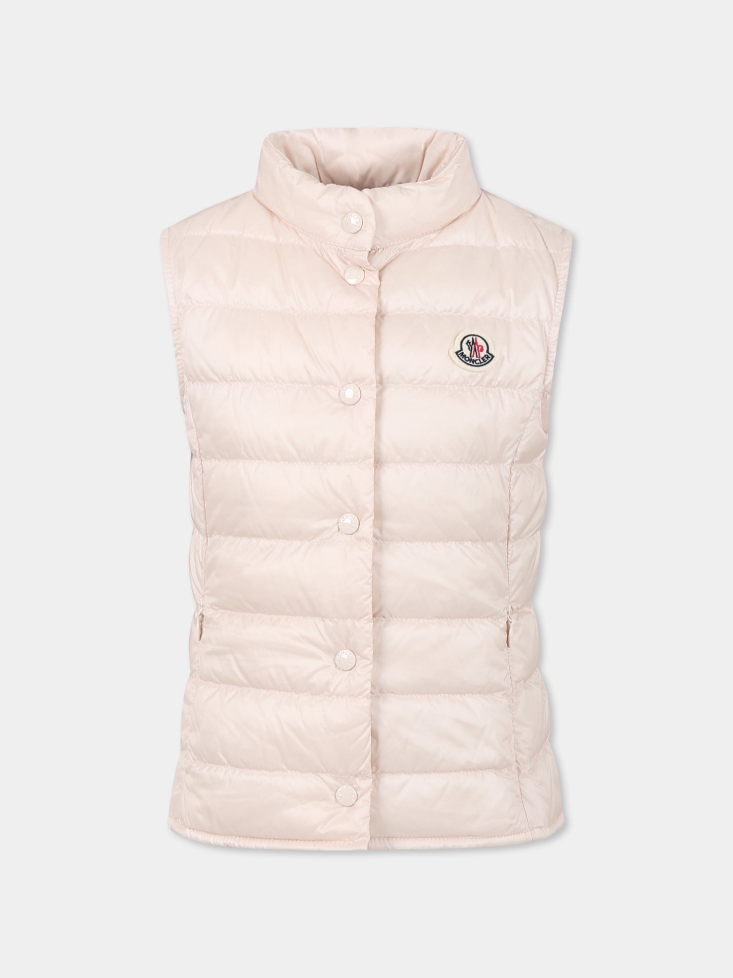 Gilet Liane rosa per bambina con logo,Moncler Kids,K1954 1A00026 597YF 51N