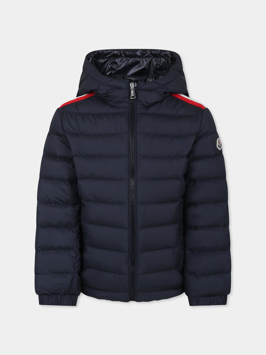 Piumino Donvar blu per bambino con logo,Moncler Kids,K1954 1A00045 597X2 77G