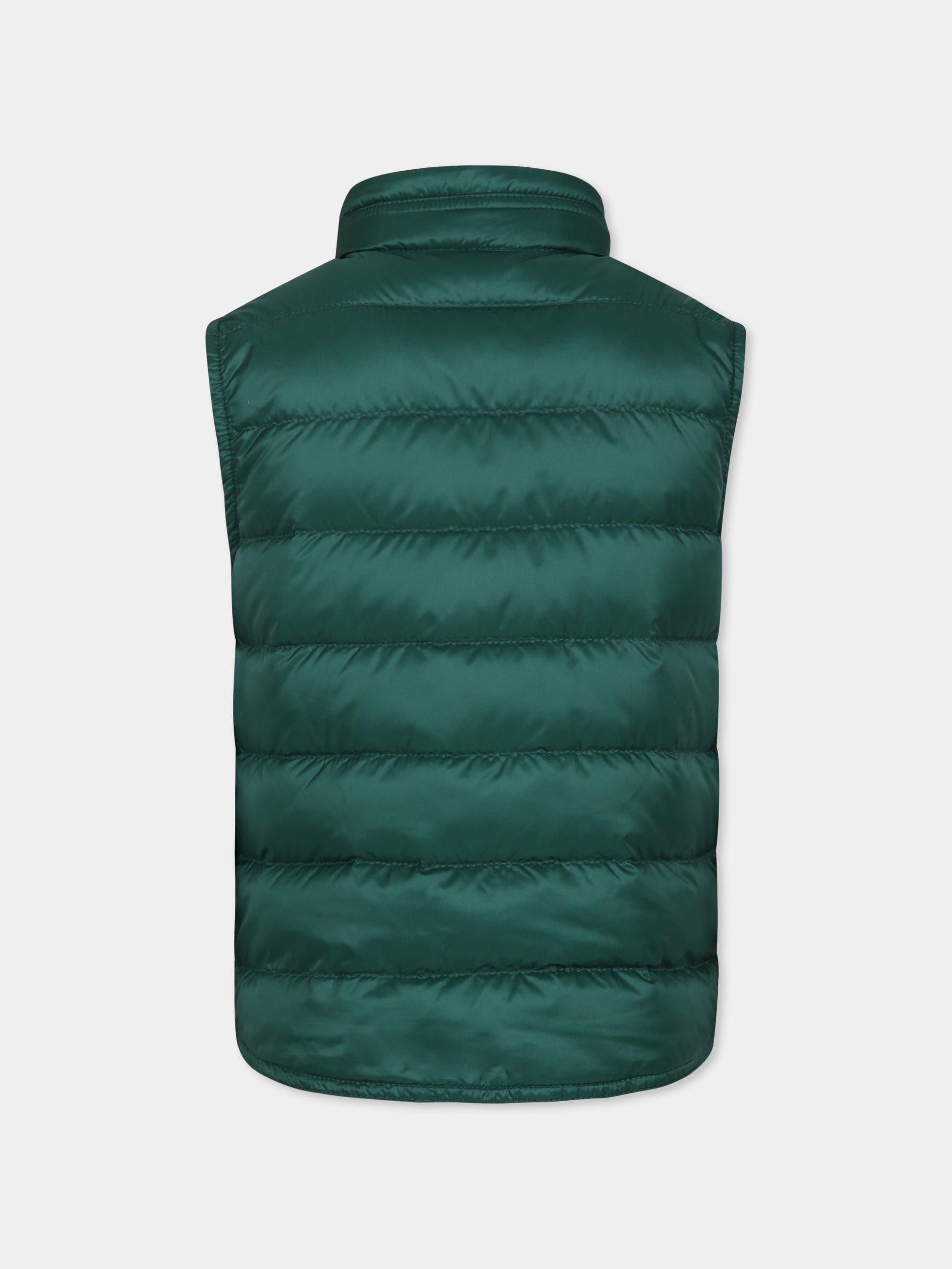 Gilet Gui verde per bambino con logo,Moncler Kids,K1954 1A00052 597YF 84L