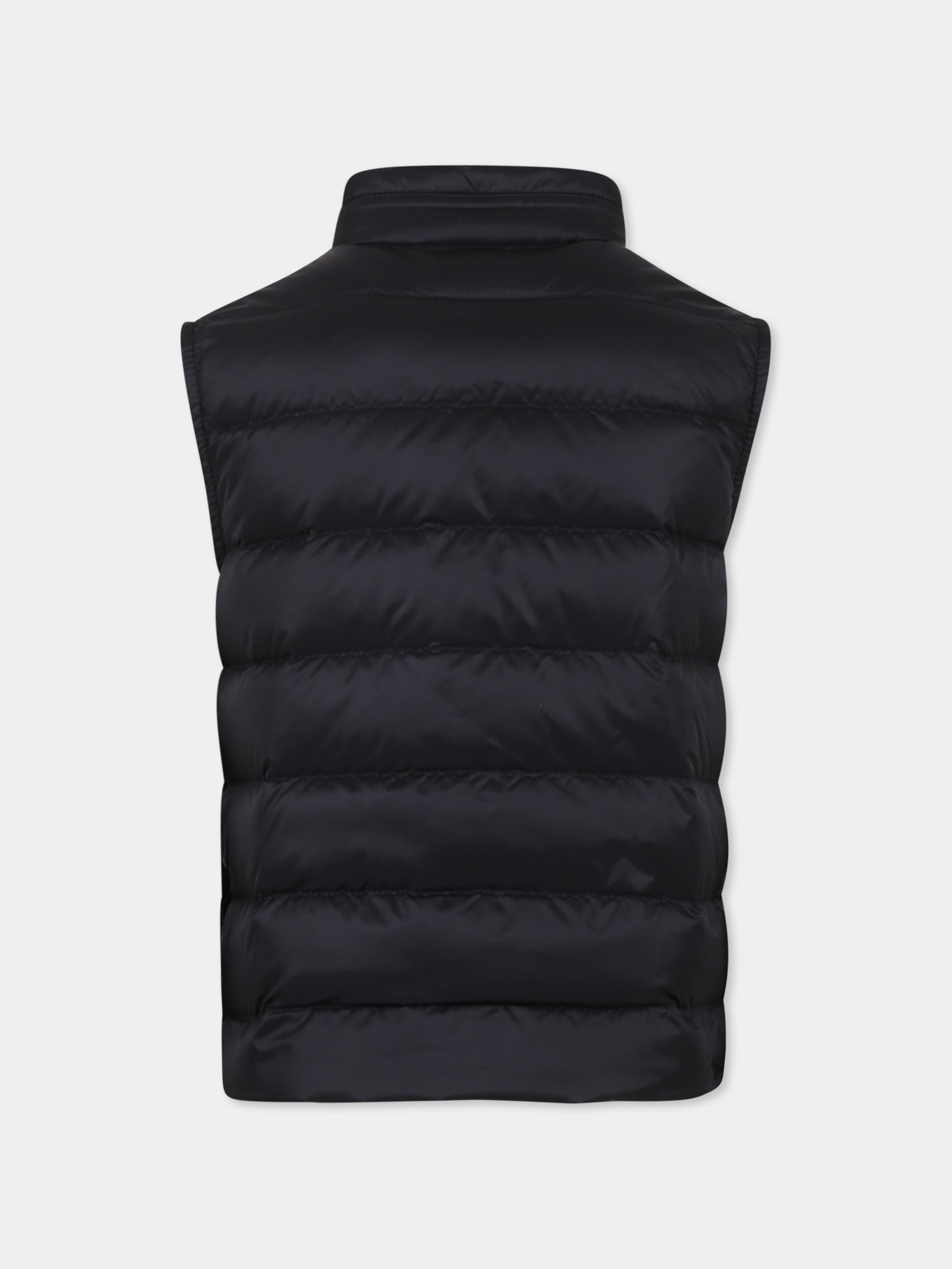Gilet Gui nero per bambino con logo,Moncler Kids,K1954 1A00052 597YF 999