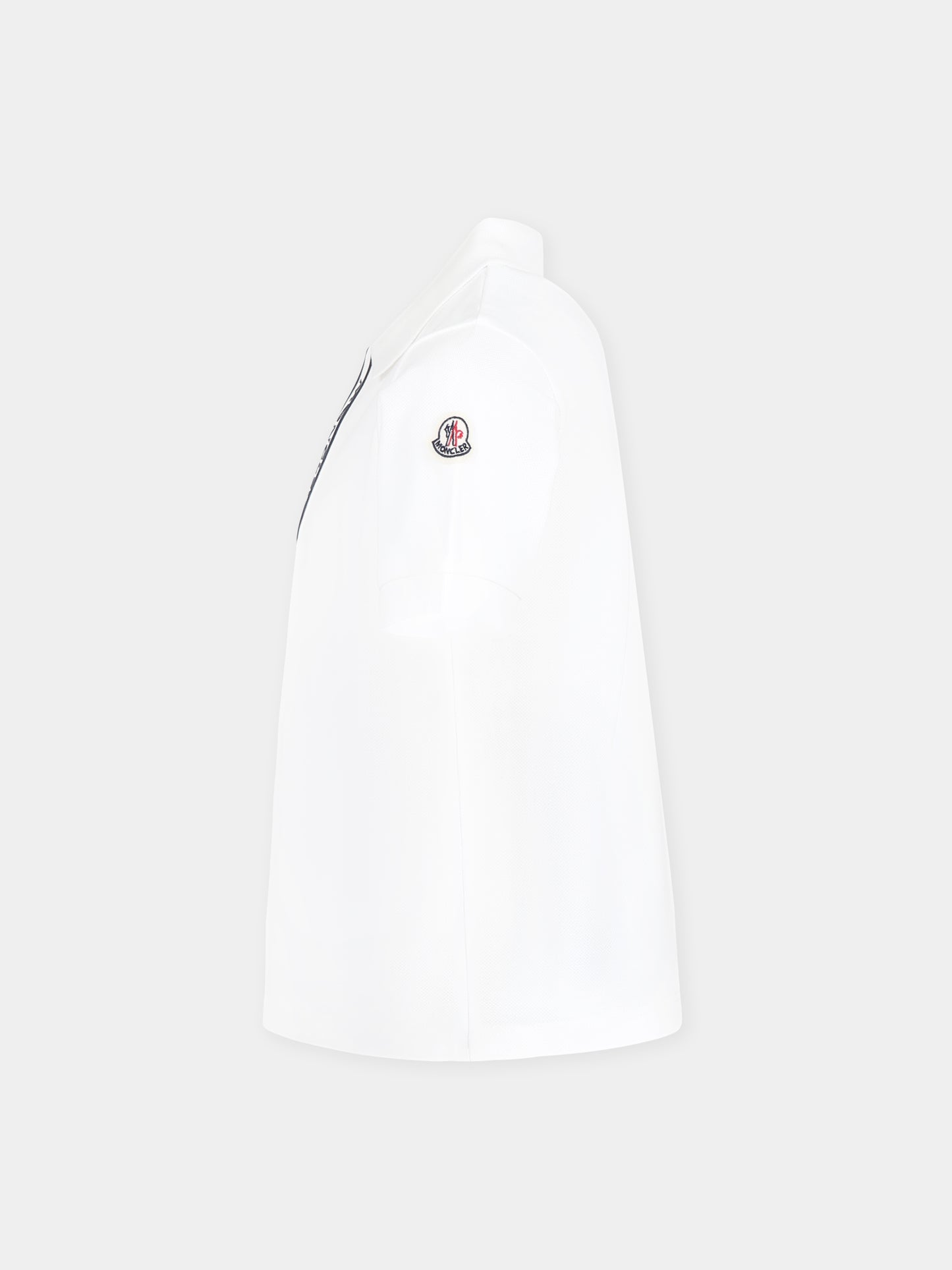 Polo bianca per bambino con logo,Moncler Kids,K1954 8A00007 89ALK 034