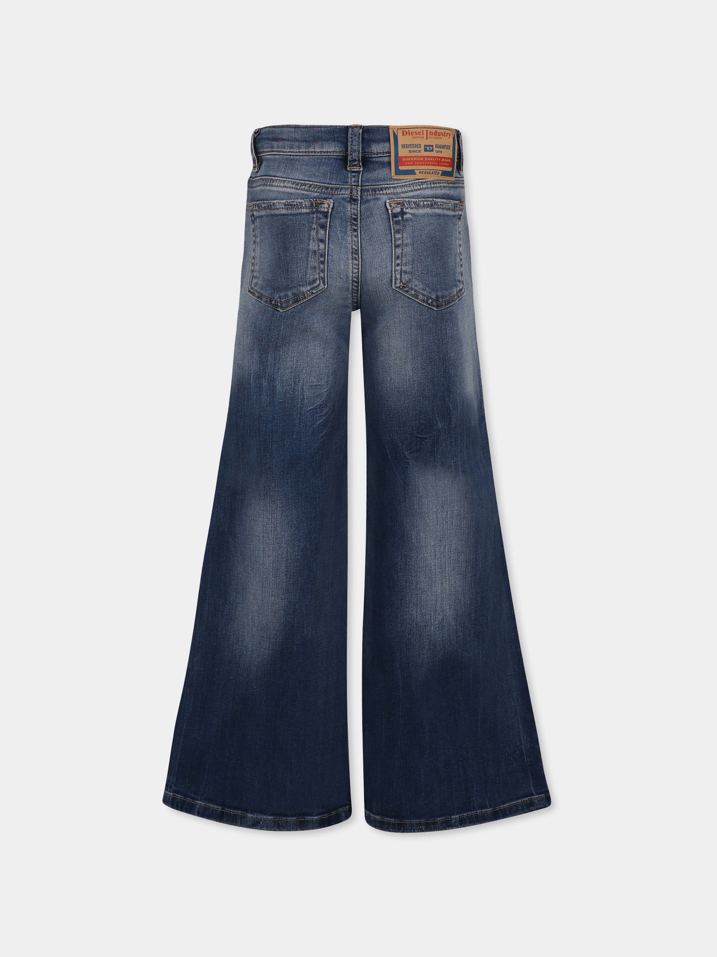 Jeans blu per bambina con patch logato,Diesel,J00816 KXBNR K01