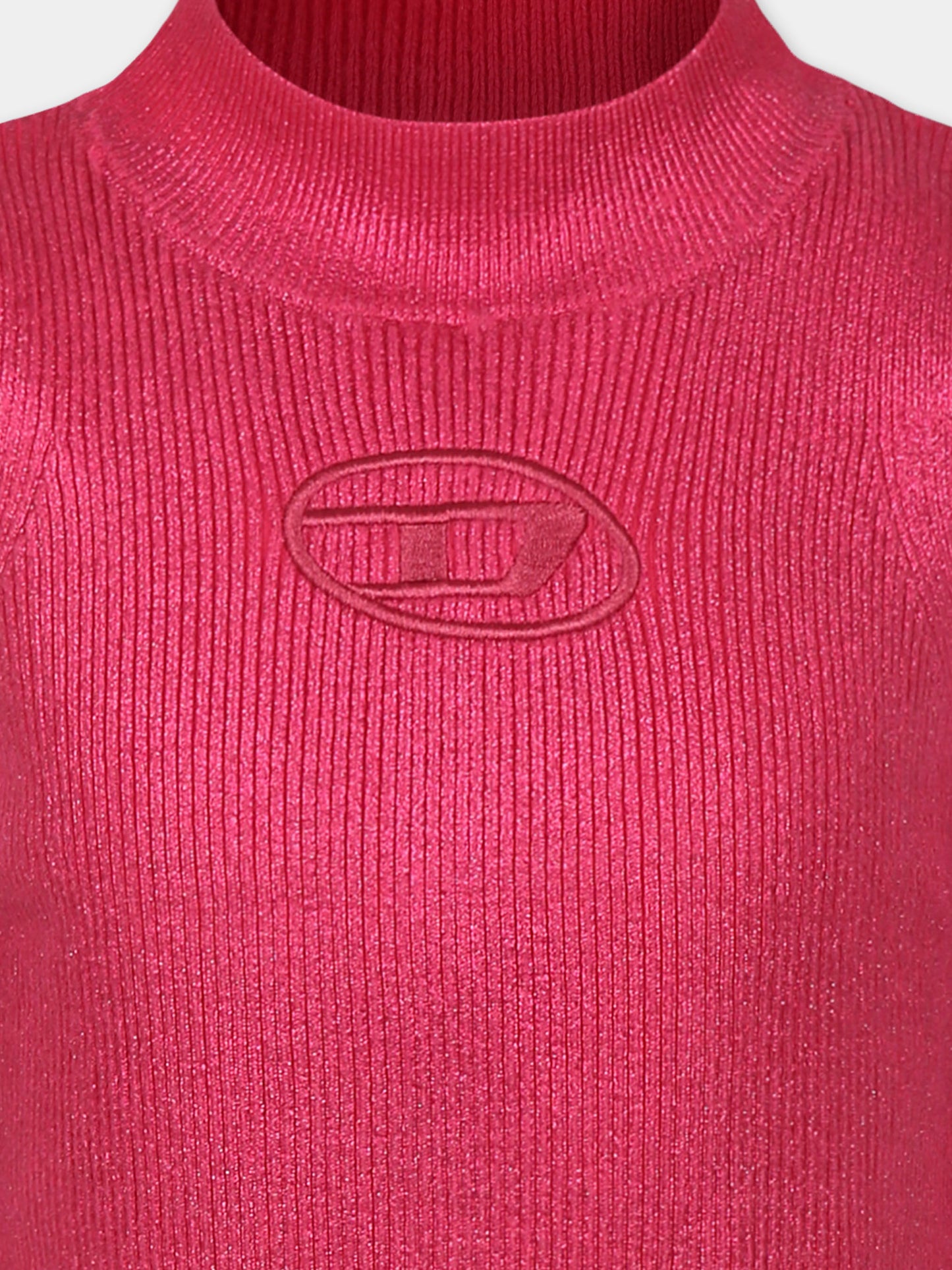 Top fucsia per bambina con logo,Diesel,J02199 KYAXG K362