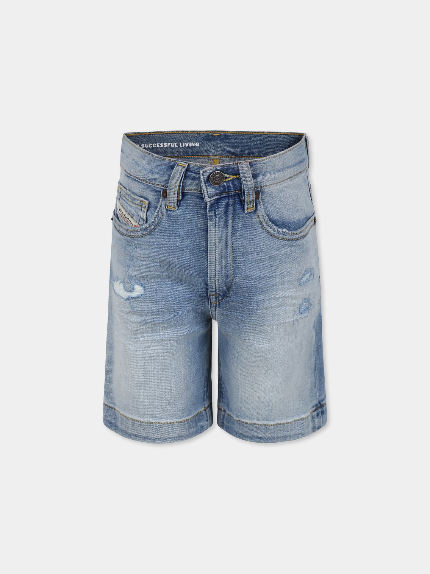 Shorts denim per bambino con logo,Diesel,J00512 KXBNY K01