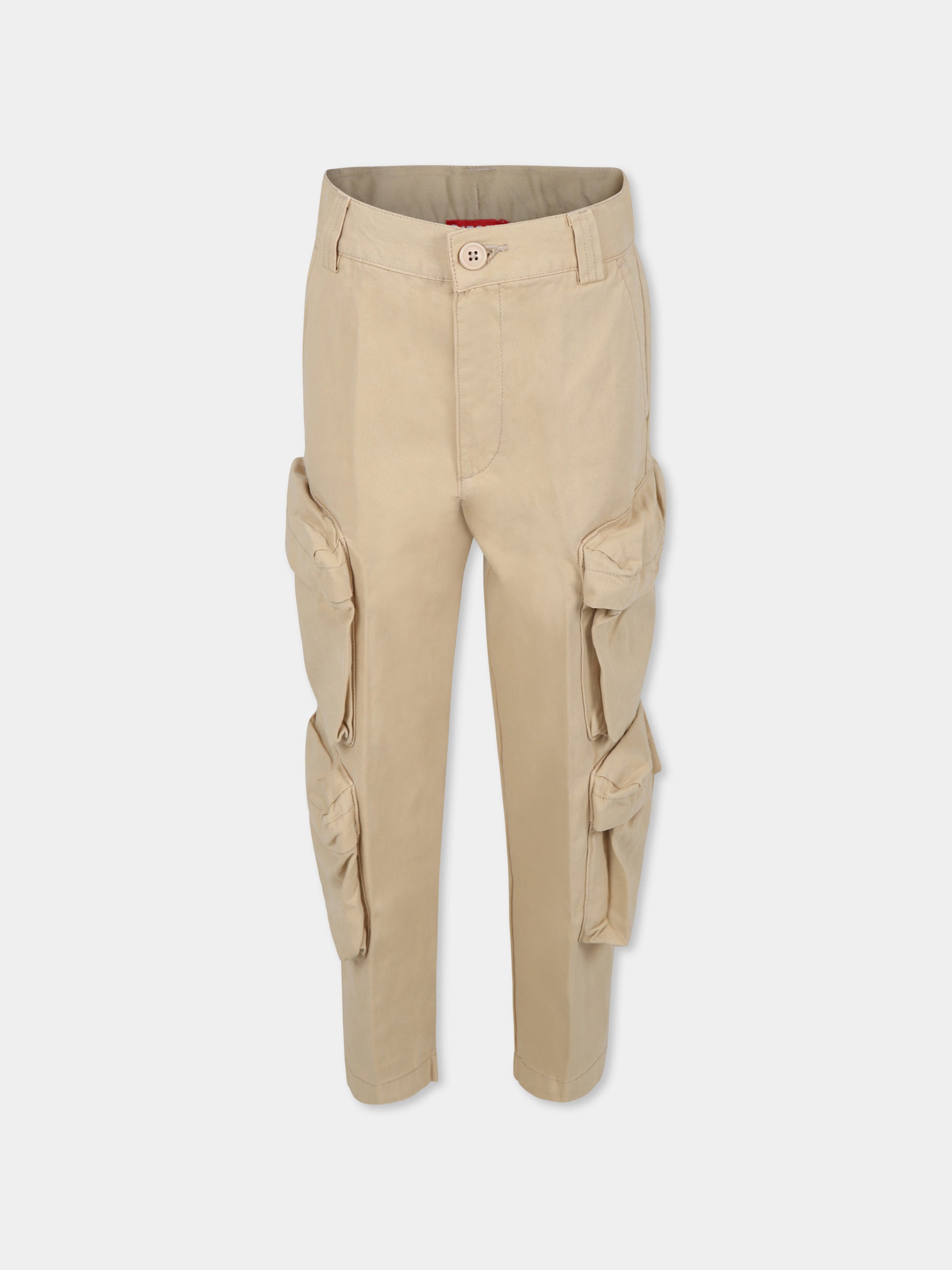 Pantaloni beige per bambino con logo,Diesel,J02219 KXBJ1 K744