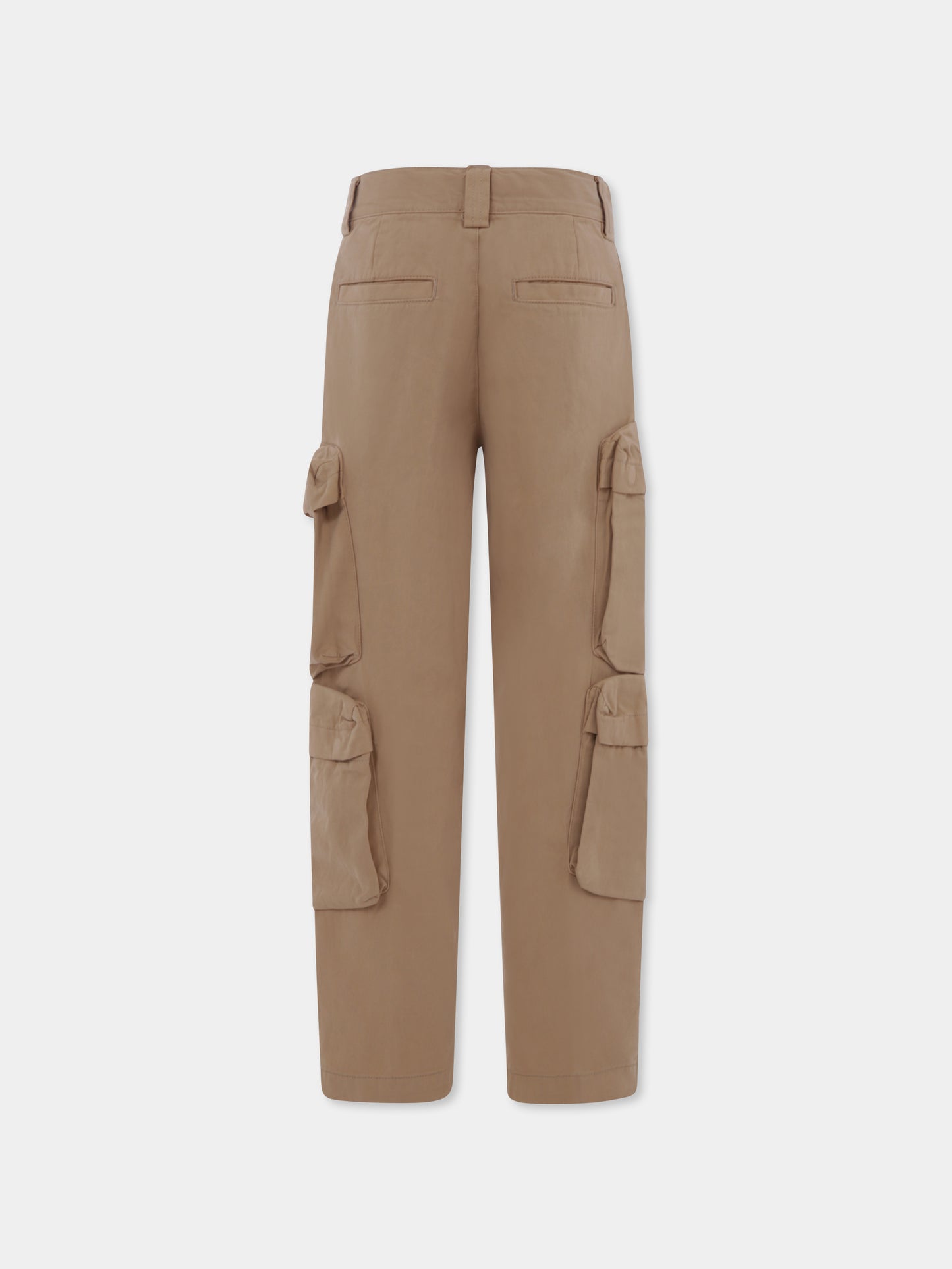 Pantaloni beige per bambino con logo