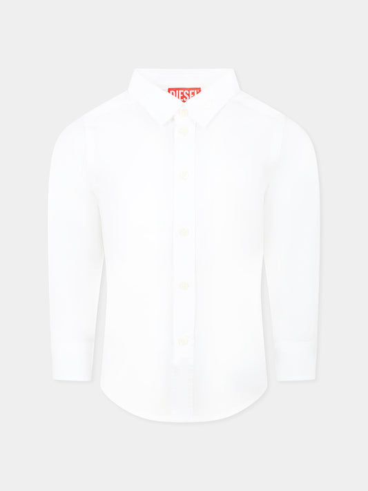 Camicia bianca per bambino con logo,Diesel,J01746 KXBA8 K100