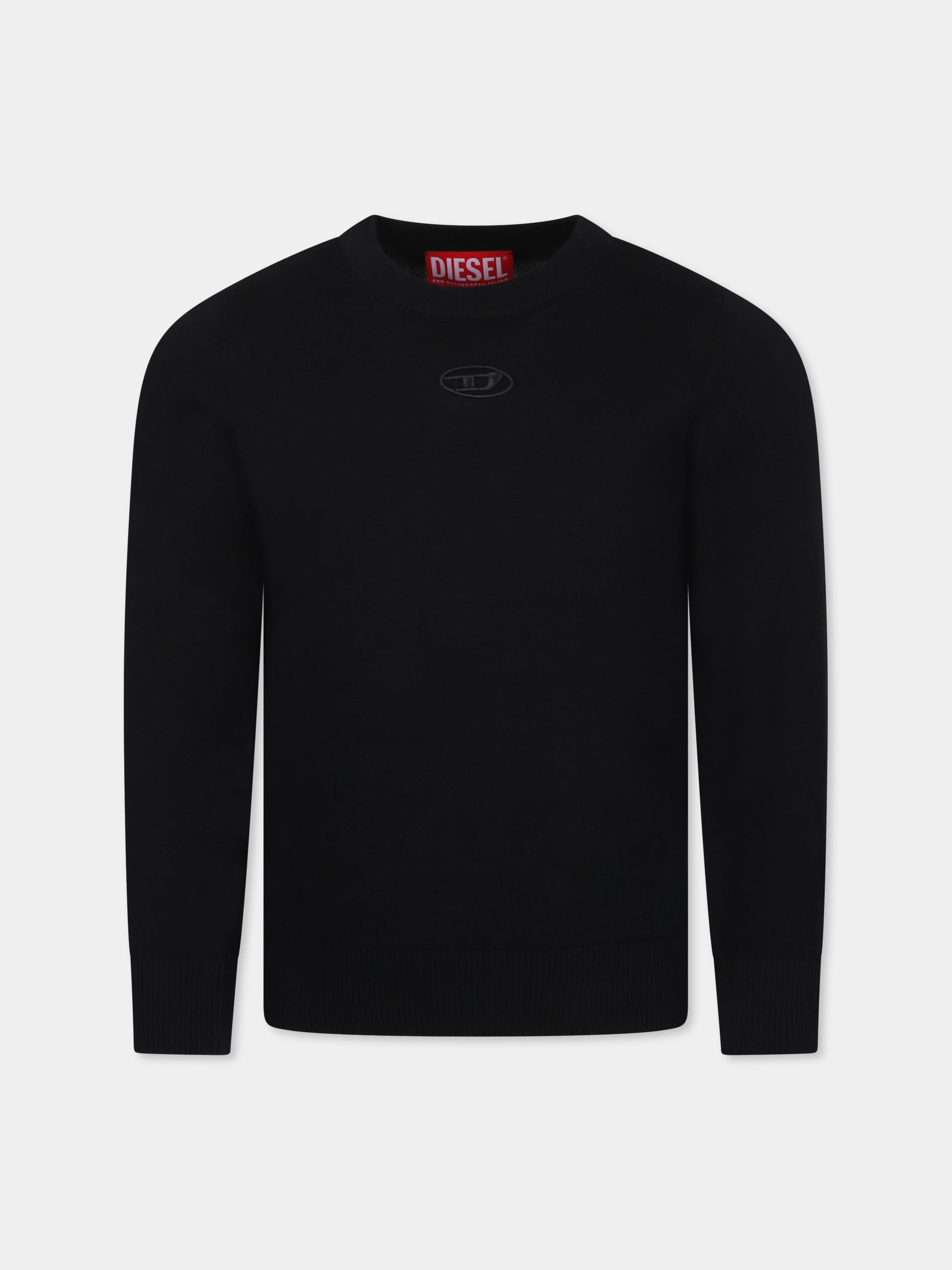Maglione nero per bambino con logo,Diesel,J02277 KRLAXU K900