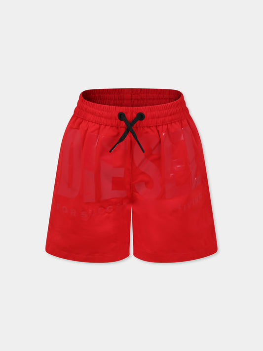 Boxer mare rosso per bambino con logo