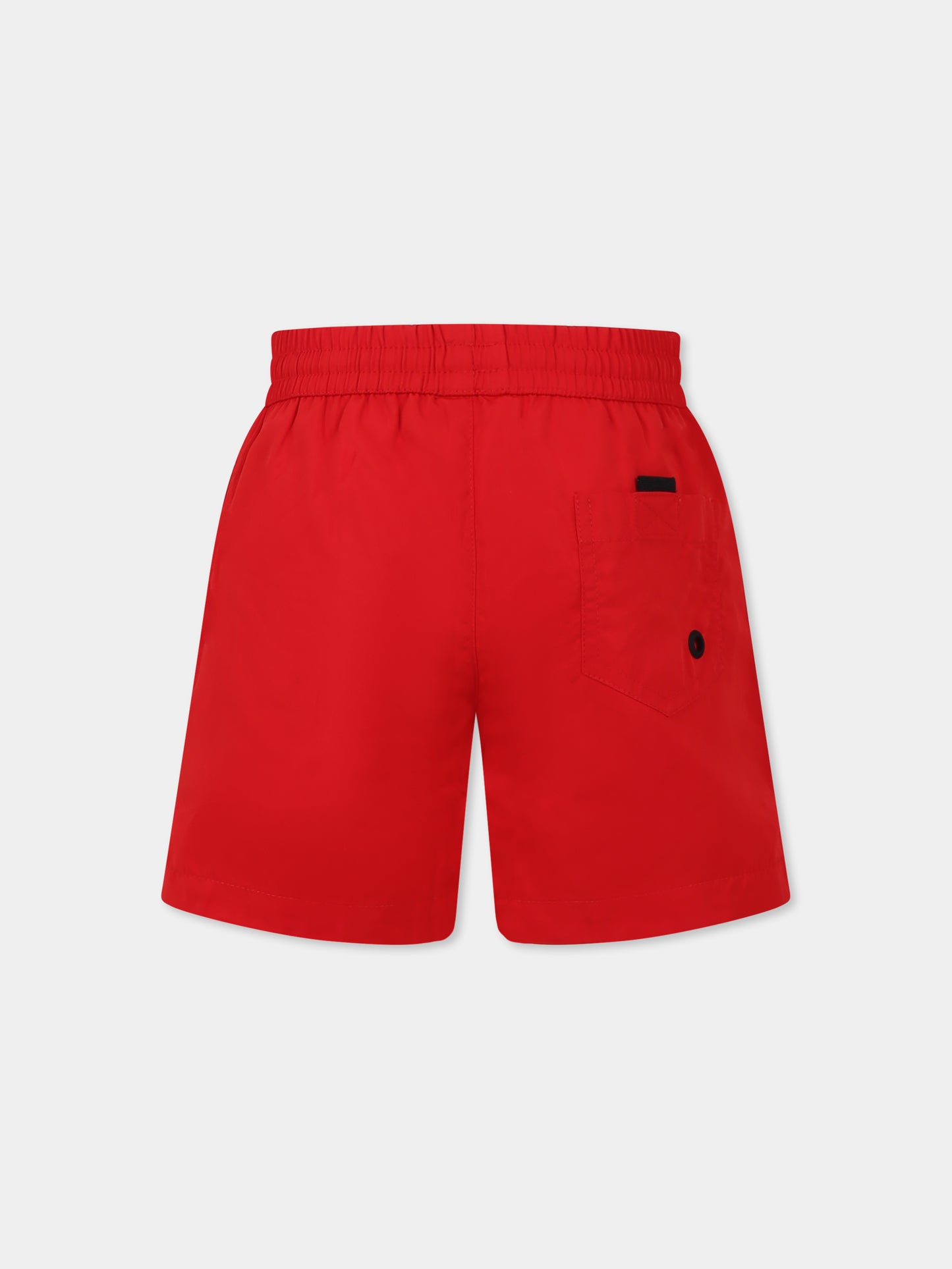 Boxer mare rosso per bambino con logo