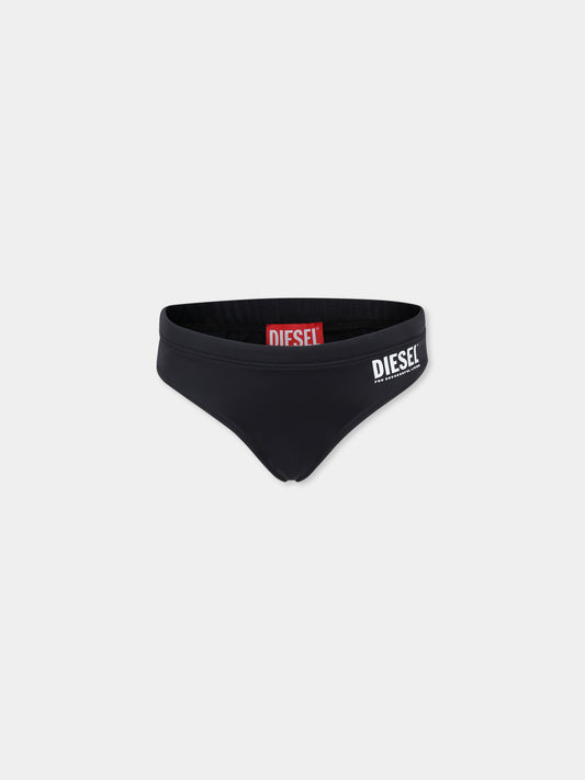 Slip mare nero per bambino con logo