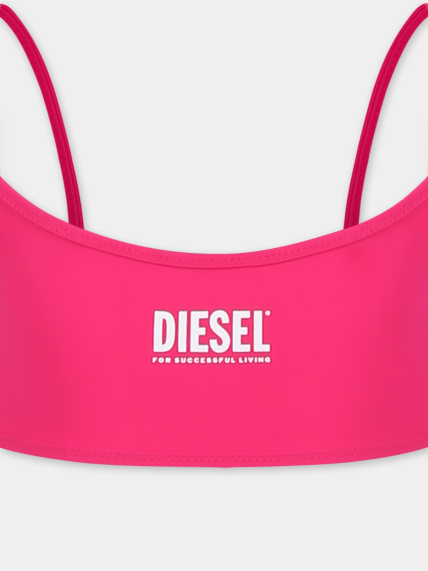 Bikini fucsia per bambina con logo