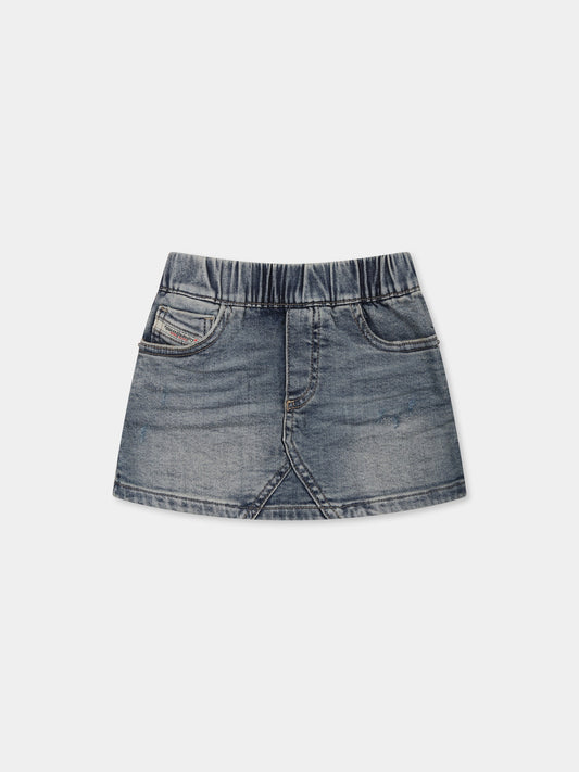 Gonna denim per neonata con logo