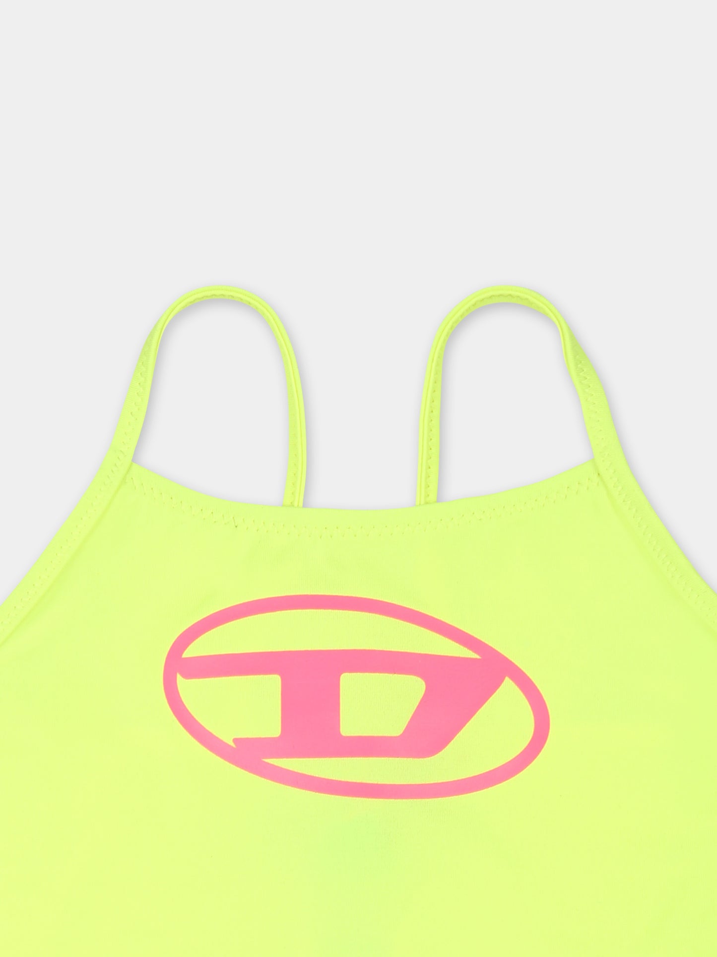 Costume intero giallo per neonata con logo