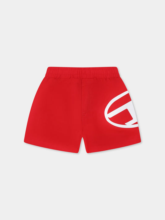 Boxer mare rosso per neonato con logo