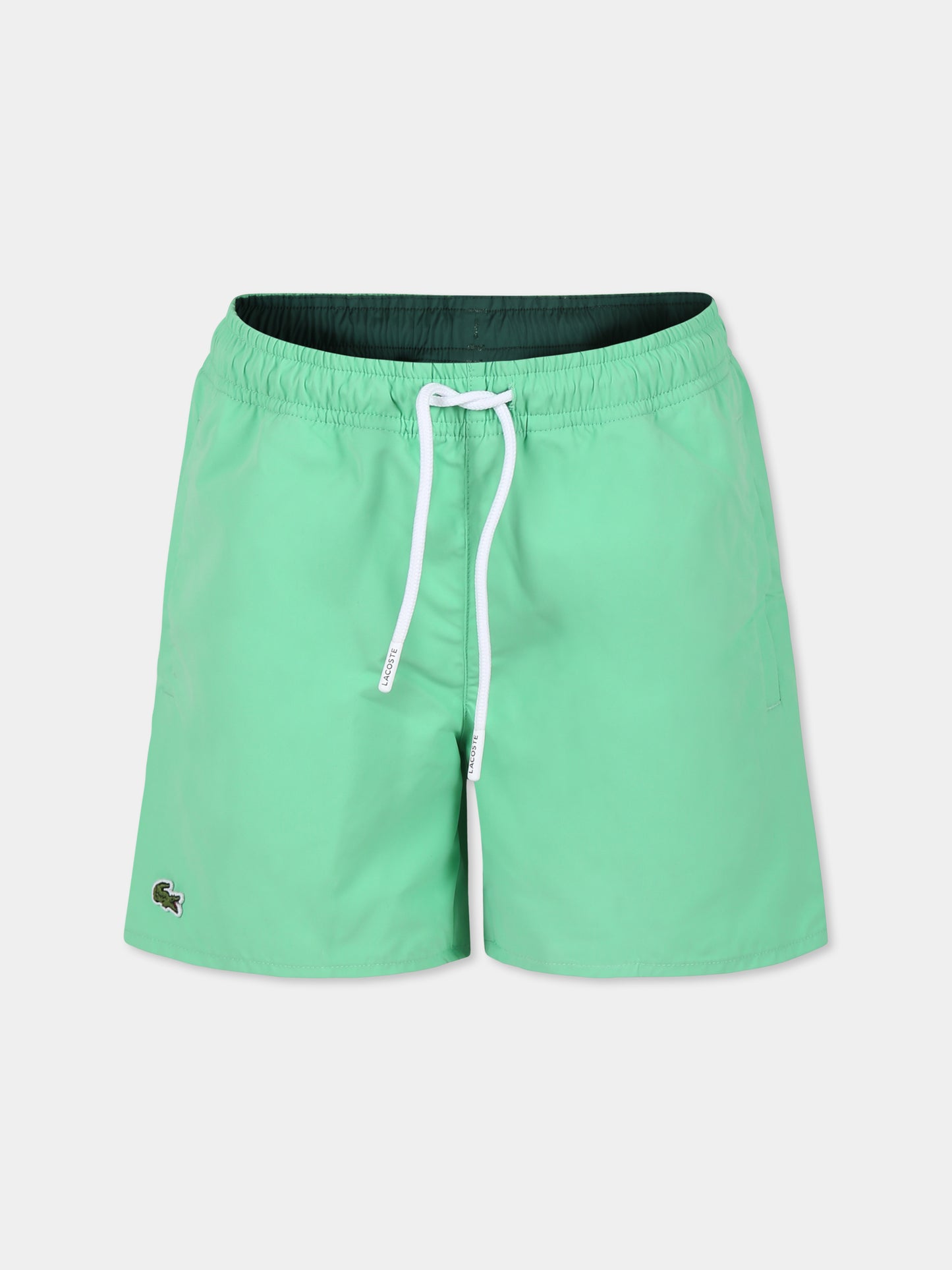 Boxer mare verde per bambino con coccodrillo,Lacoste,MJ4756 ING