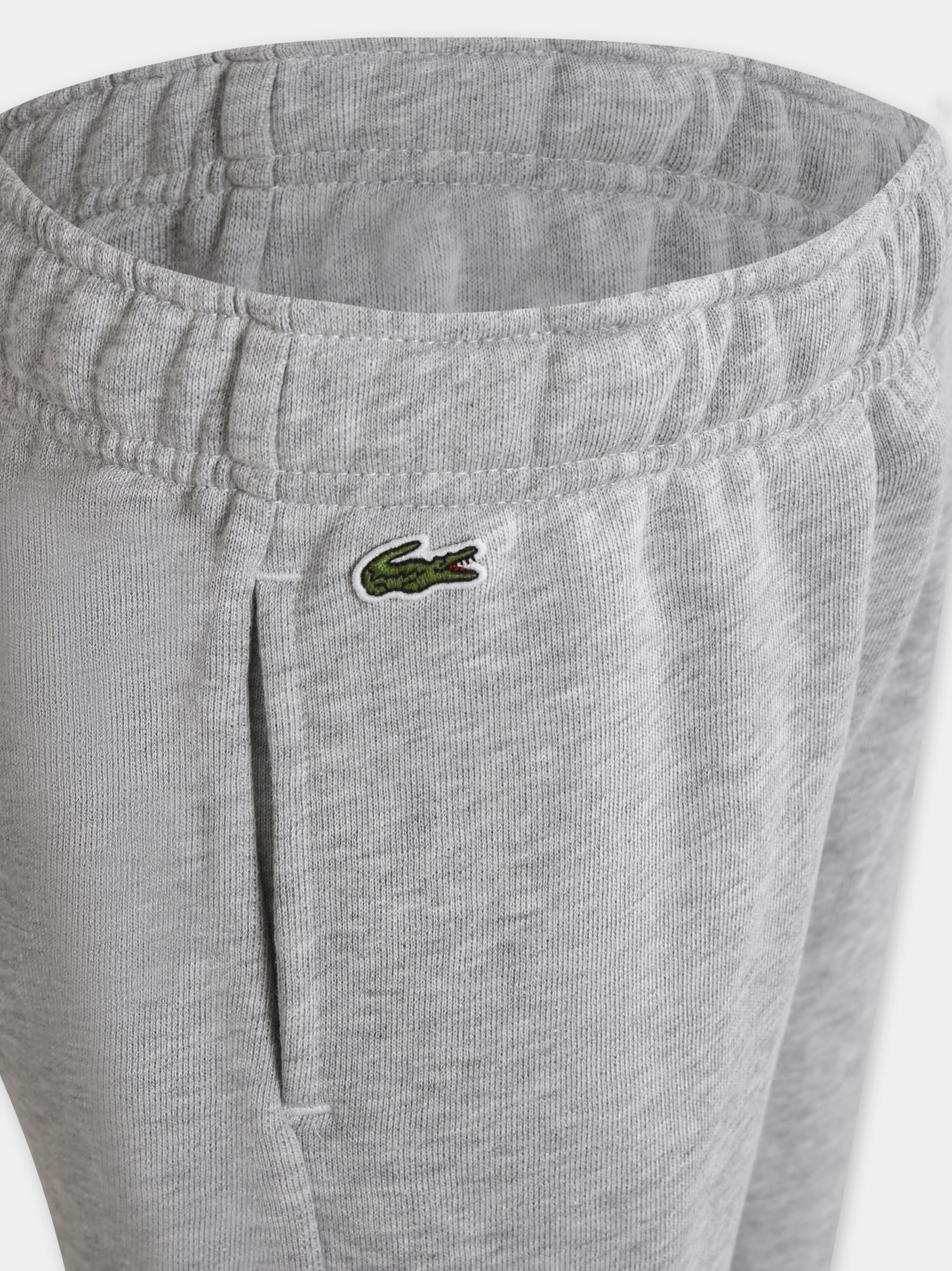 Pantaloni grigi per bambino con coccodrillo,Lacoste,XJ9728 CCA