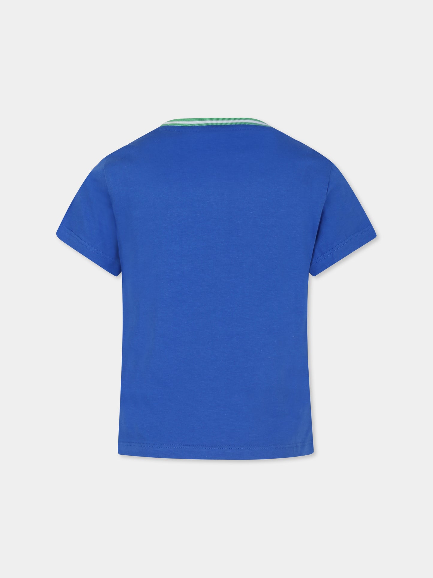 T-shirt blu per bambino con coccodrillo,Lacoste,TJ7295 IU5