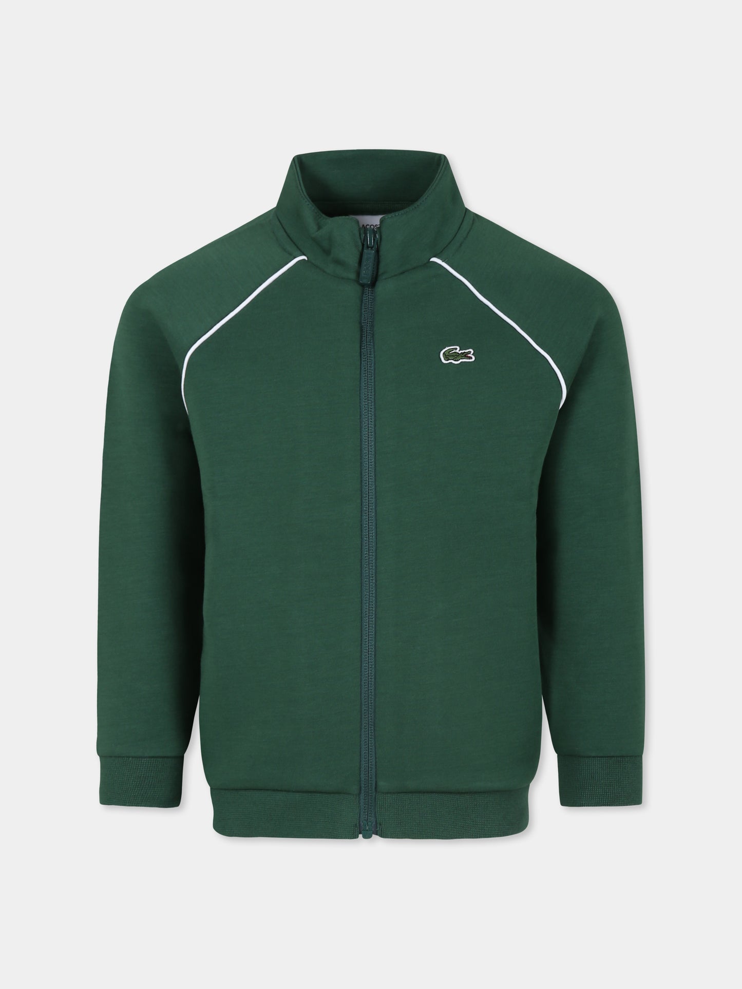 Felpa verde per bambino con coccodrillo,Lacoste,SJ2152 132