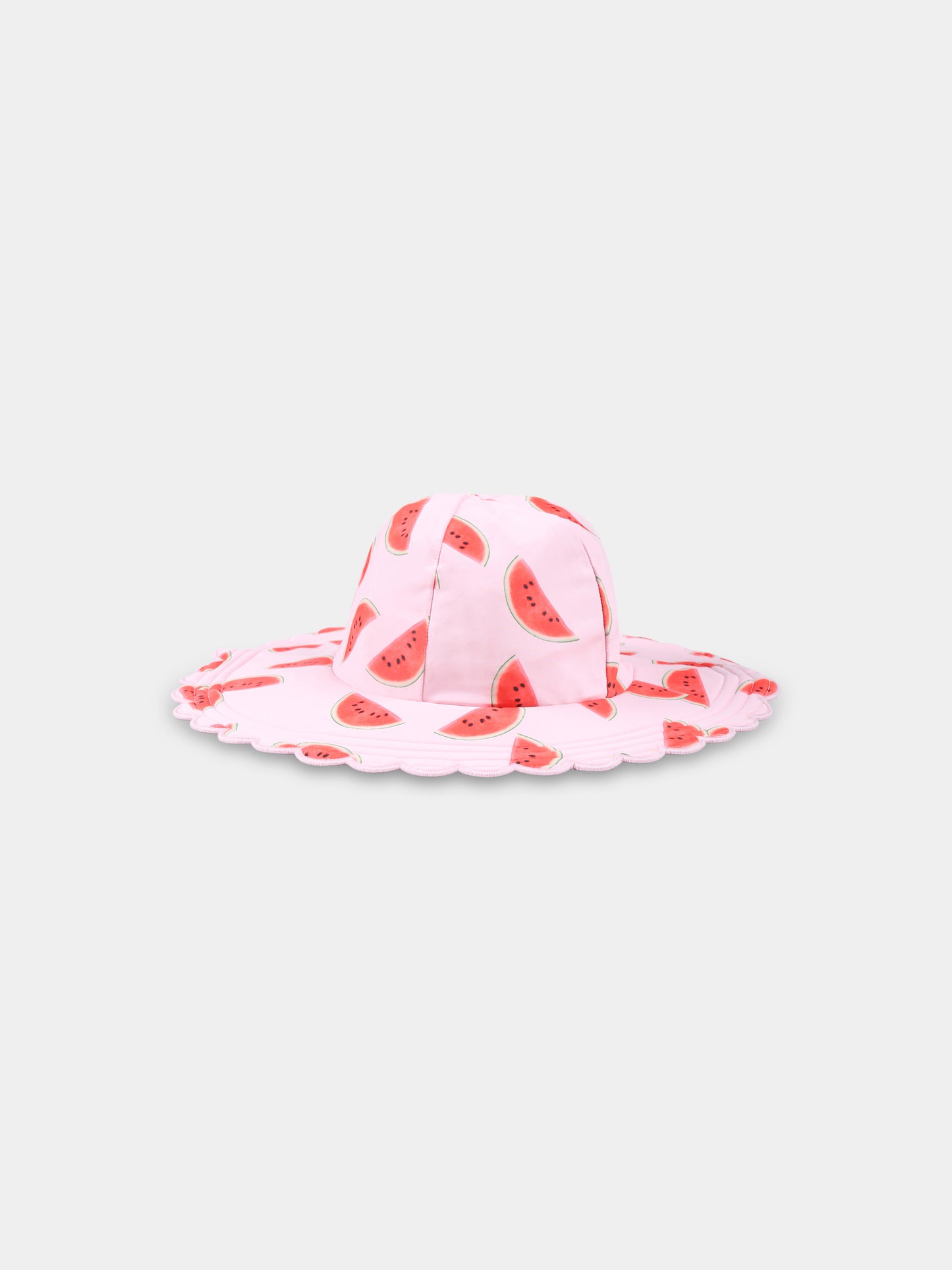Cloche rosa Nuka per bambina con stampa anguria all over
